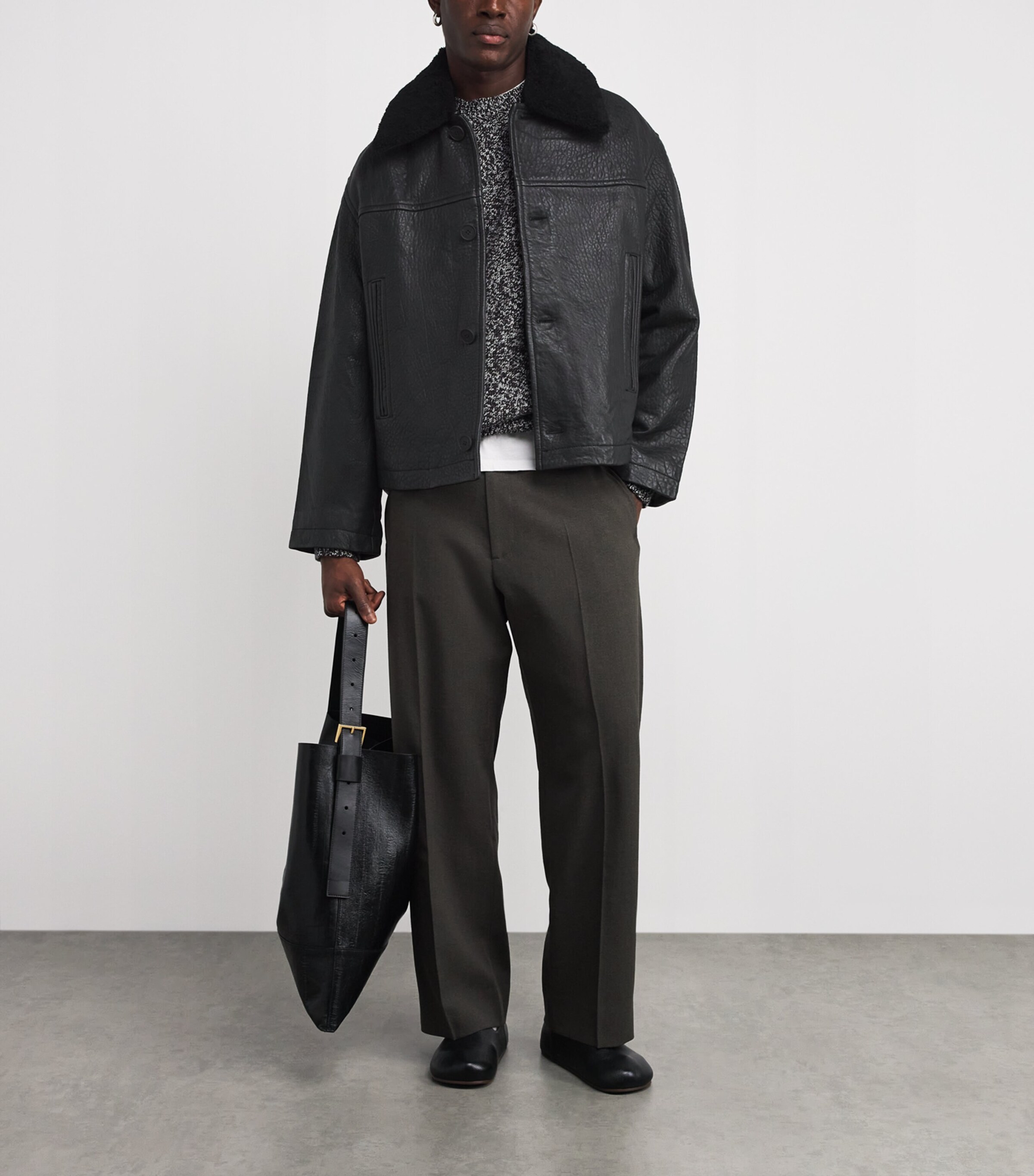 Del Leather Jacket BLACK Image 2