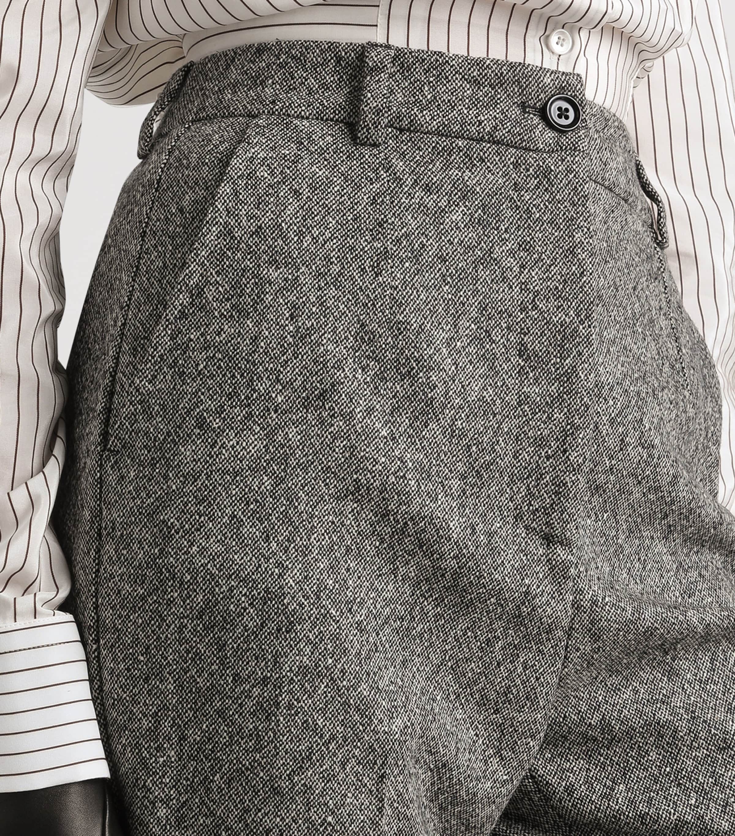 Virgin Wool Jacquard Slim Trousers FANTASY Image 4