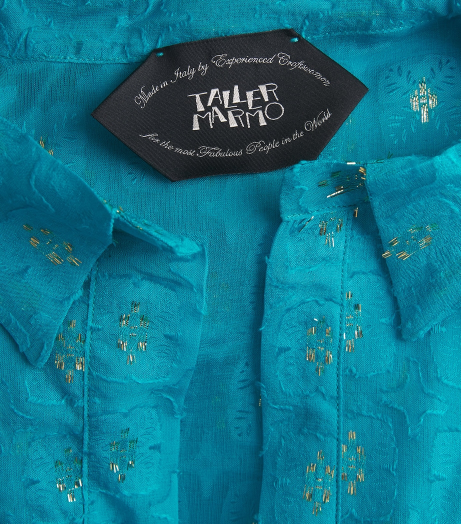 Taller Marmo Womens Silk Ses Illetes Maxi Kaftan Turquoise Image 6
