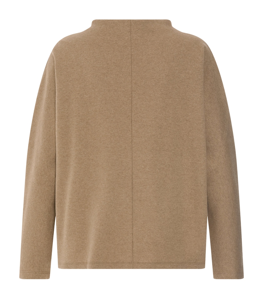 Hanro Womens High-Neck Sweatshirt Desert Clay Image 3