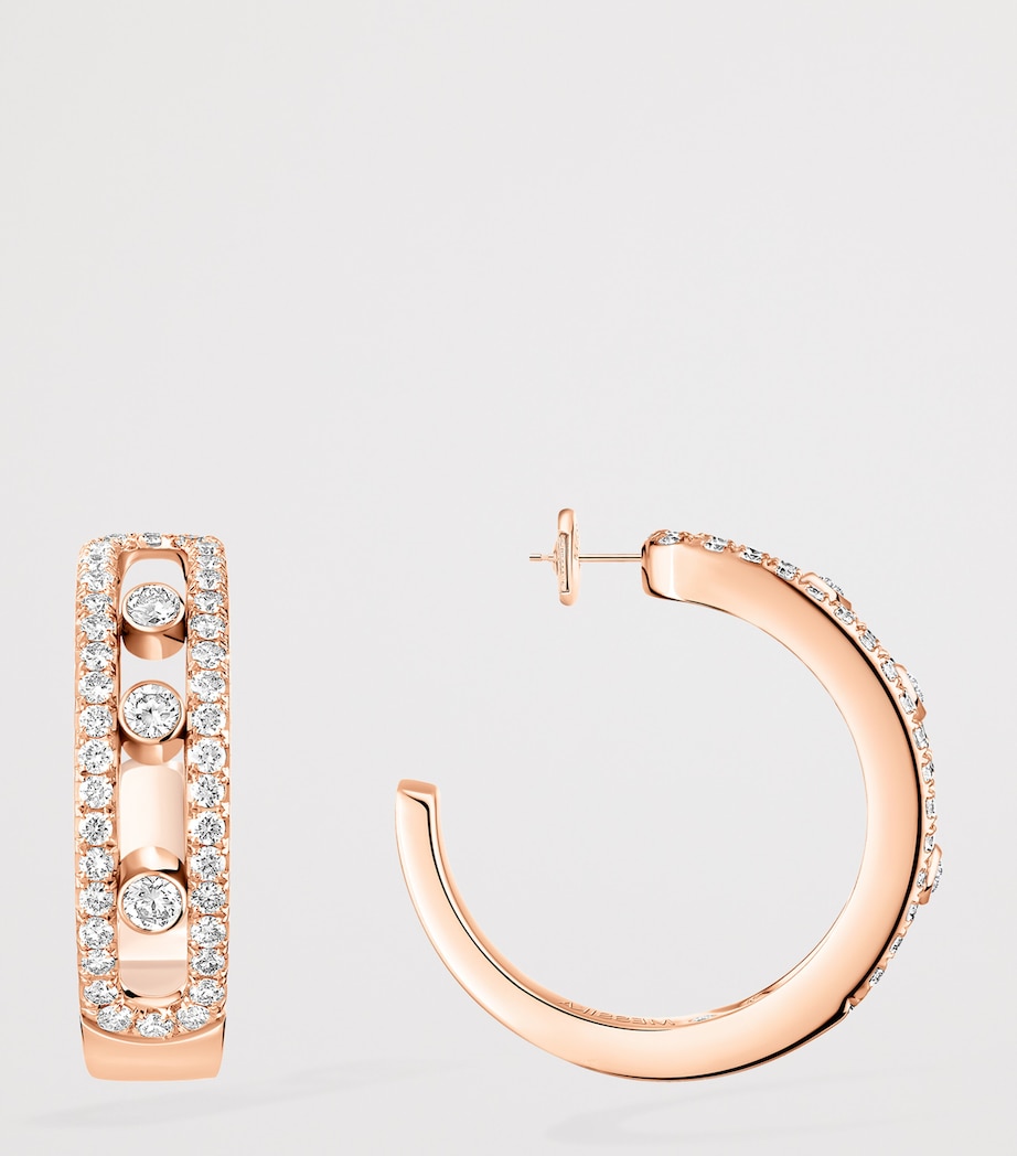 Messika Move Classique Rose Gold and Diamond Hoop Earrings (0.52ct) Pink Gold Image 3