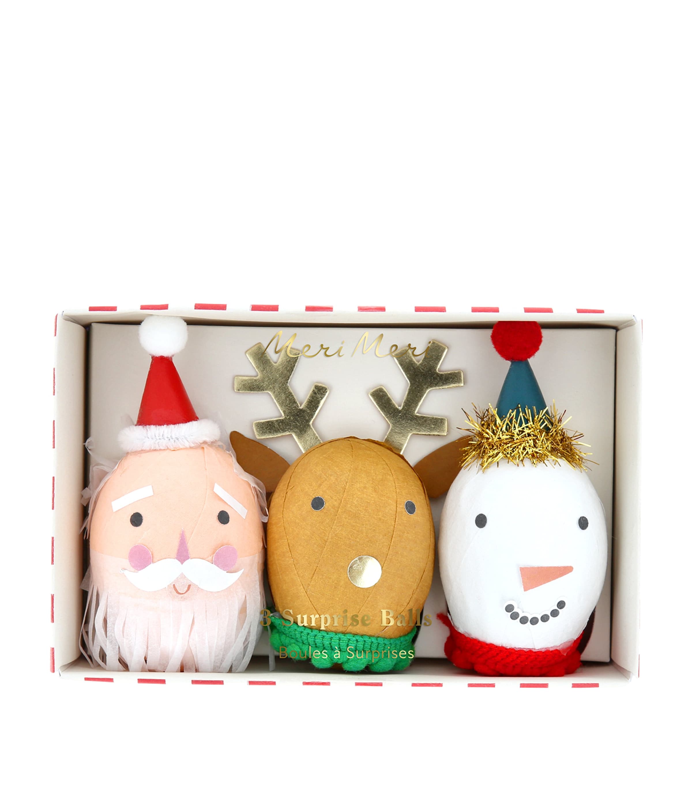 Meri Meri Set Of 3 Christmas Chraracter Surprise Balls In Multi