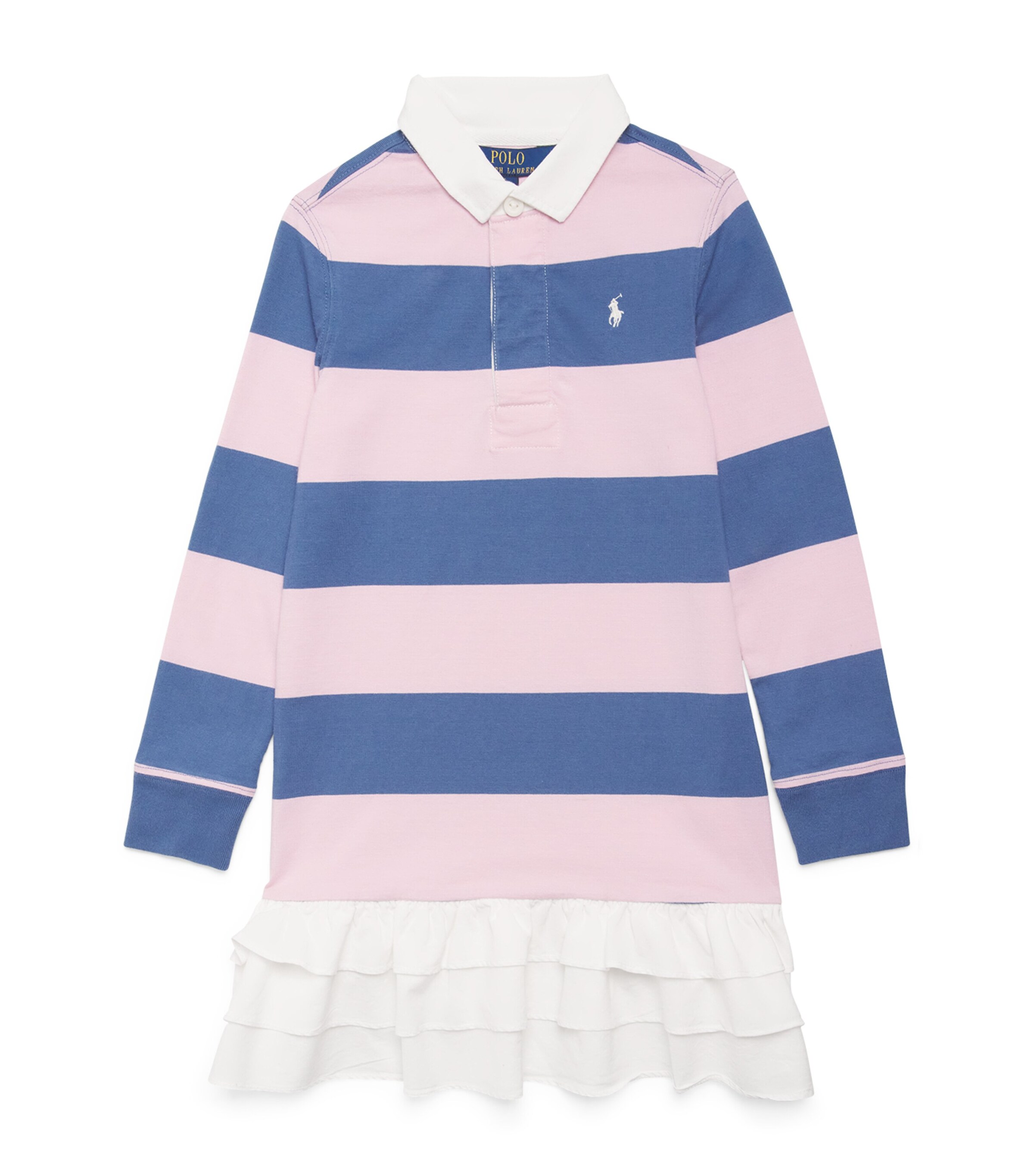 Ralph Lauren Kids Cotton Stripe Shirt Dress (2-7 Years) Pink/bluestrpedckwsh Image 1