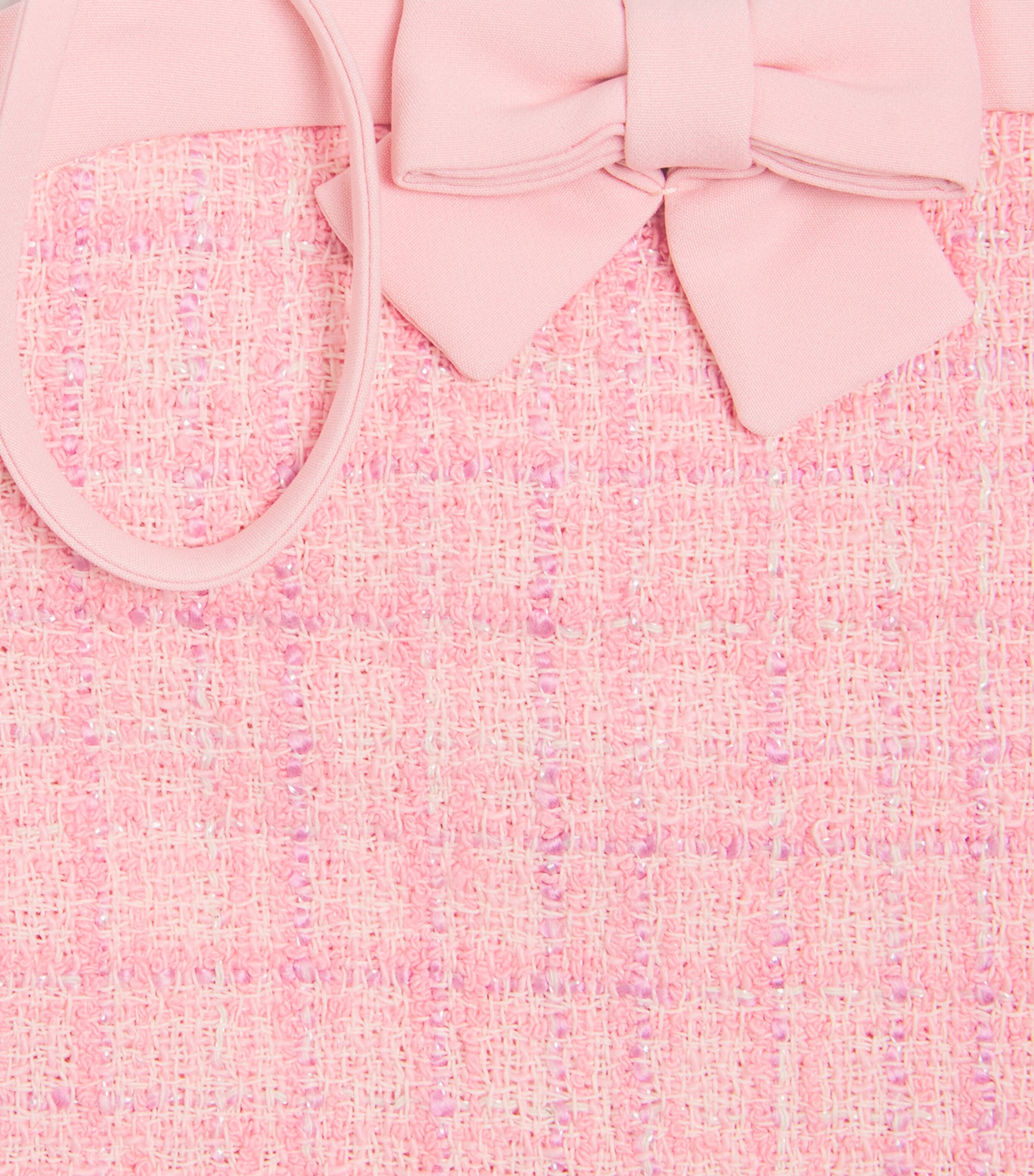 LoveShackFancy Tweed Kitt Mini Dress (2-6 Years) Pkhibpink Hibiscus Image 3