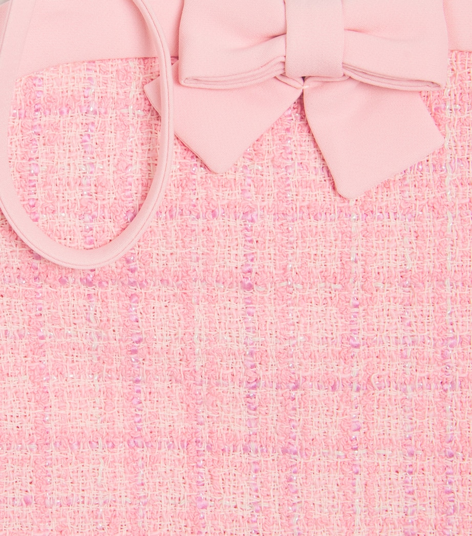 LoveShackFancy Tweed Kitt Mini Dress (2-6 Years) Pkhibpink Hibiscus Image 3