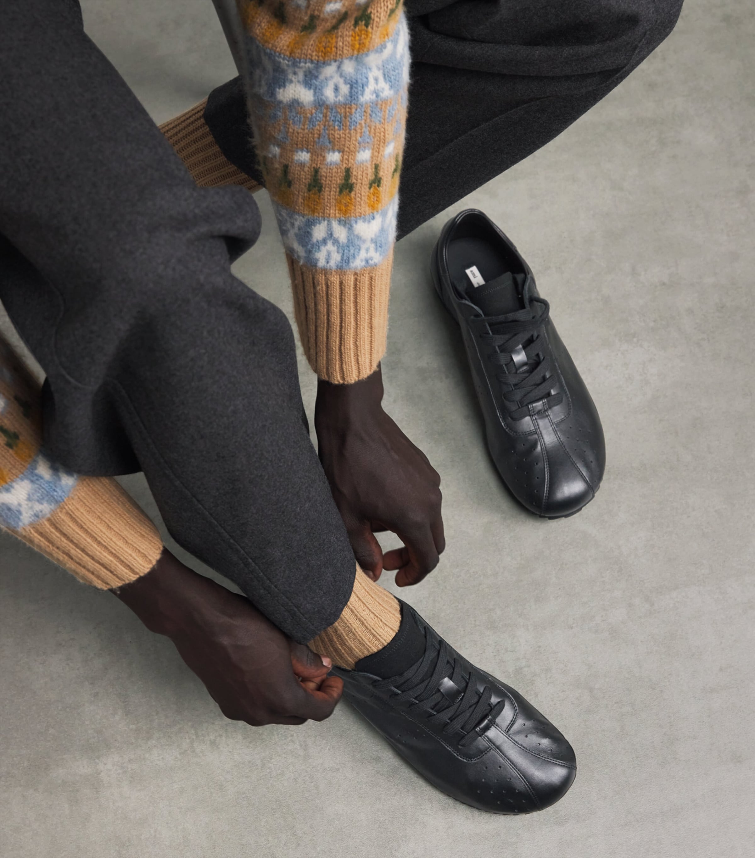 Nappa Leather Step Sneakers 001 - NOIR Image 2