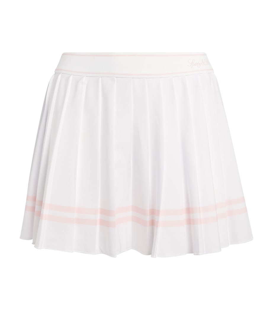 Embroidered Vendome Script Pleated Mini Skort WHITE Image 1
