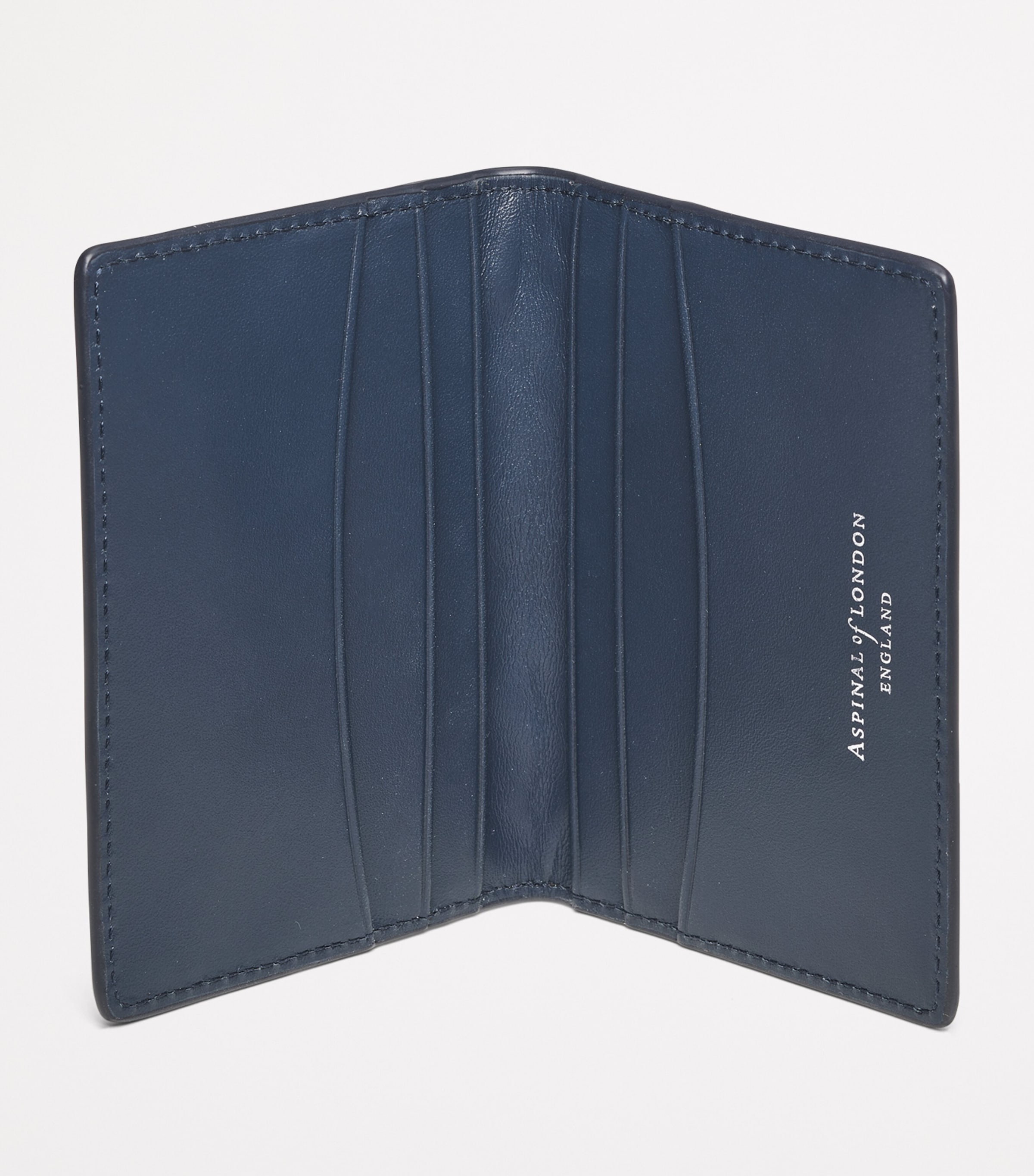 Woven Leather Card Case NAVY Image 5