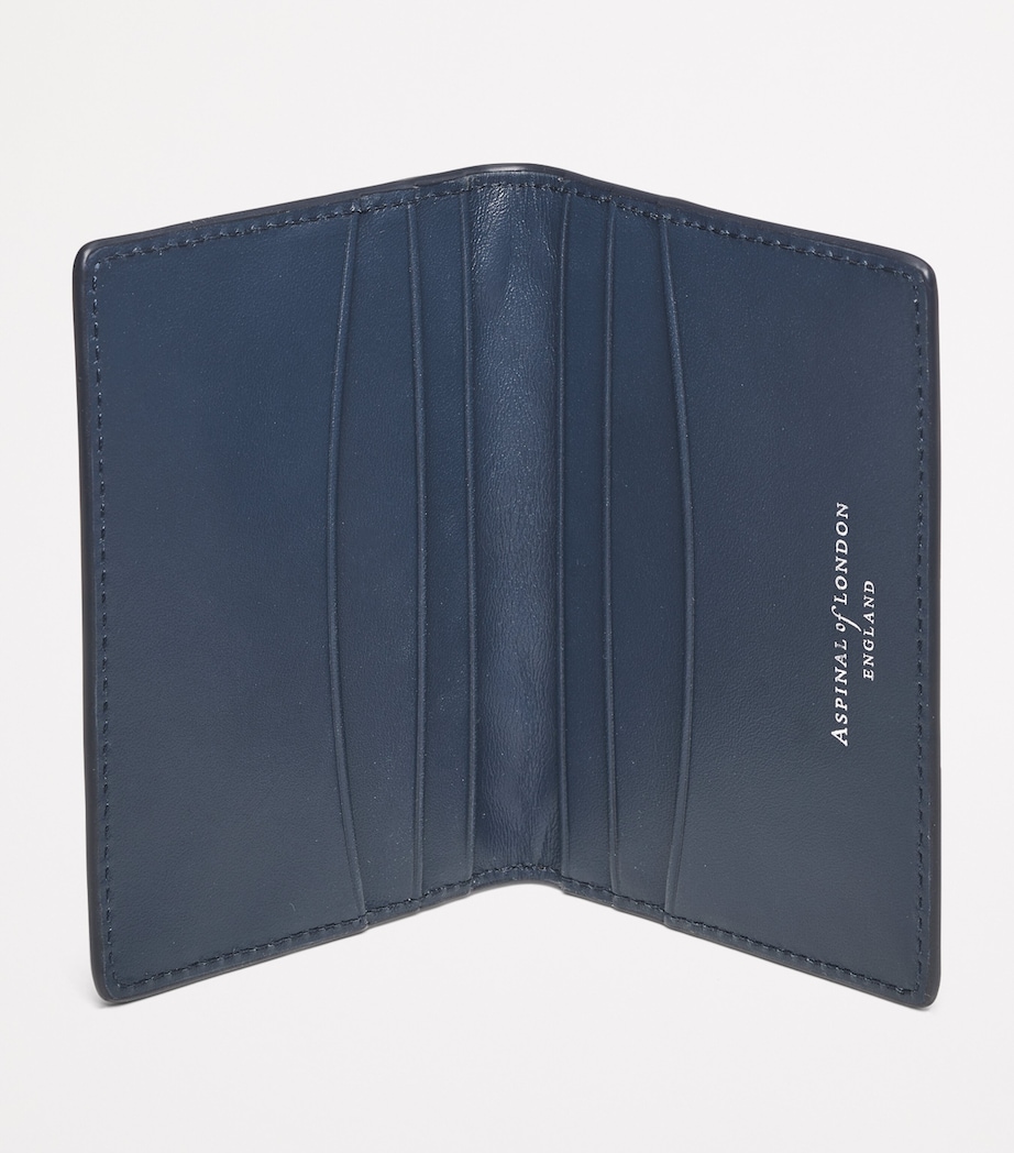 Woven Leather Card Case NAVY Image 5