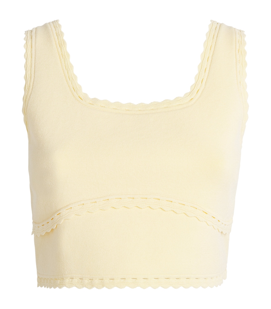 Sandro Paris Womens Knitted Crop Top Butter Image 1