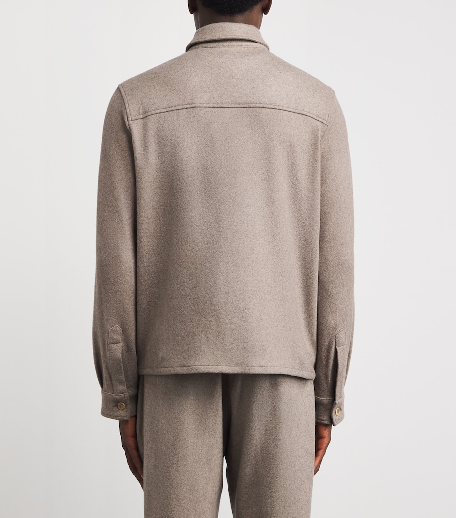 Cashmere 2-Way Zip Jacket 06 - BEIGE Image 4