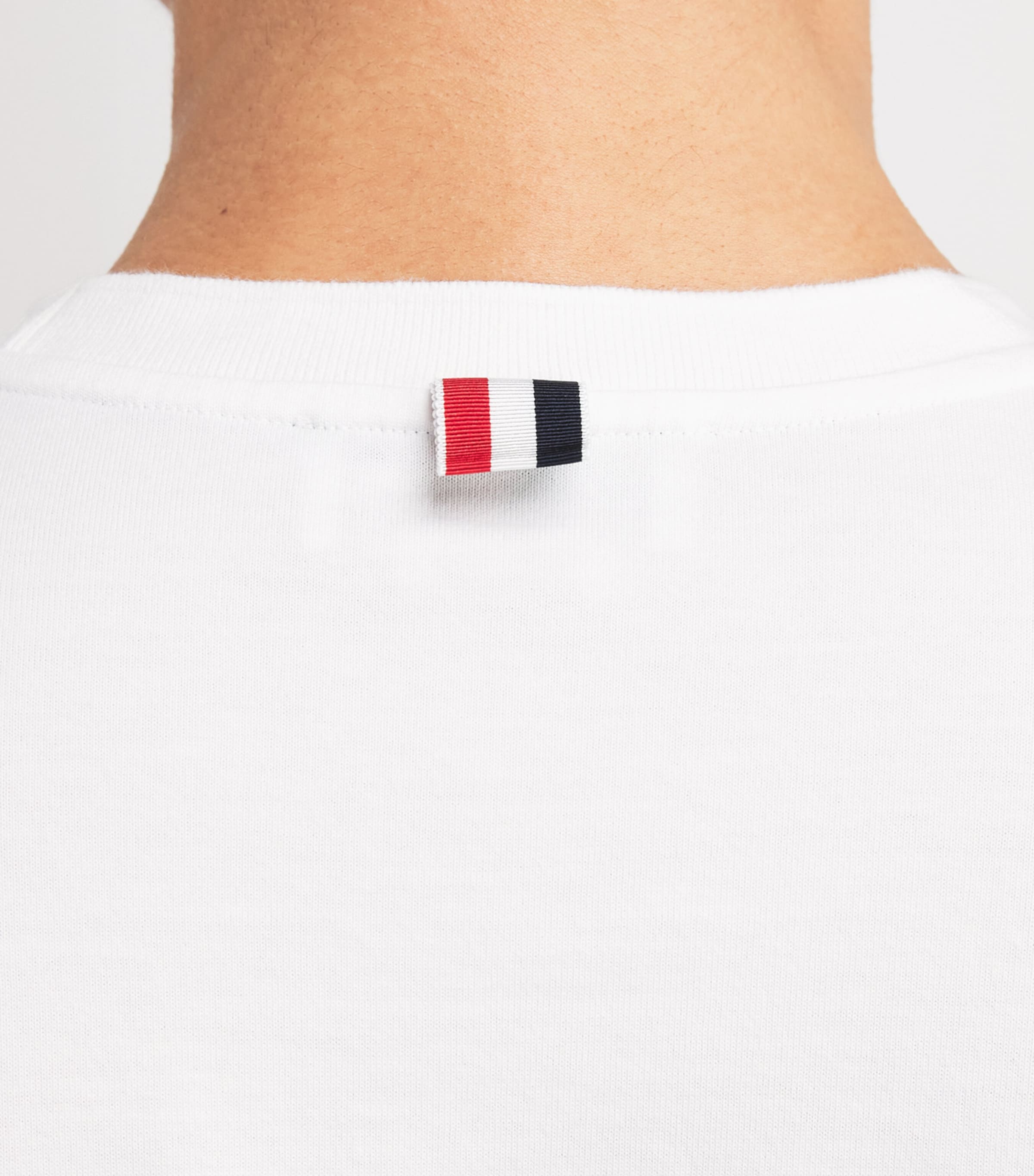 Thom Browne Mens Cotton 4-Bar T-Shirt White Image 3