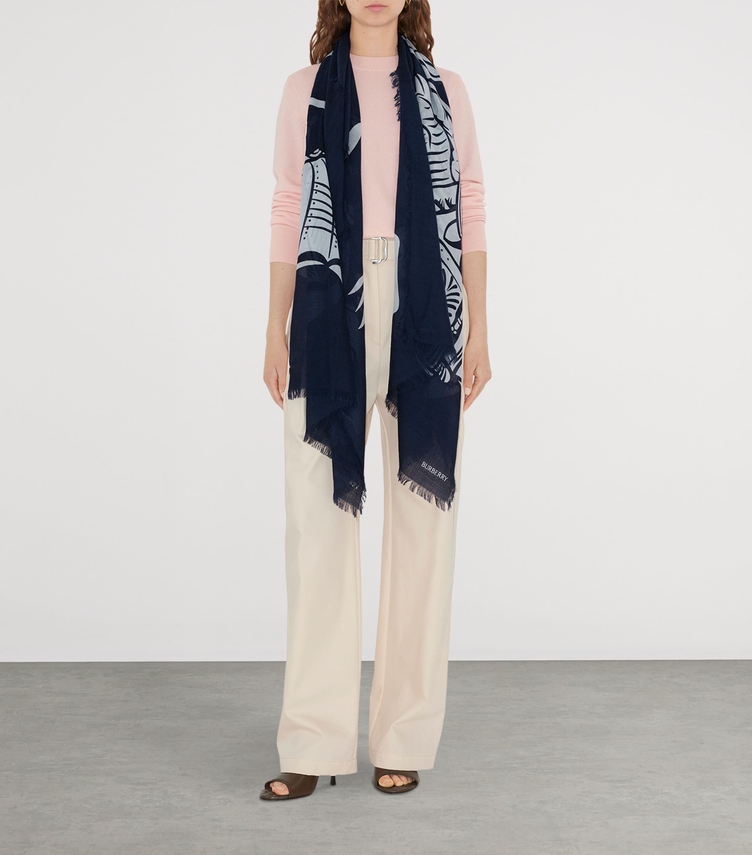 Wool Wide EKD Scarf BANK BLUE Image 3