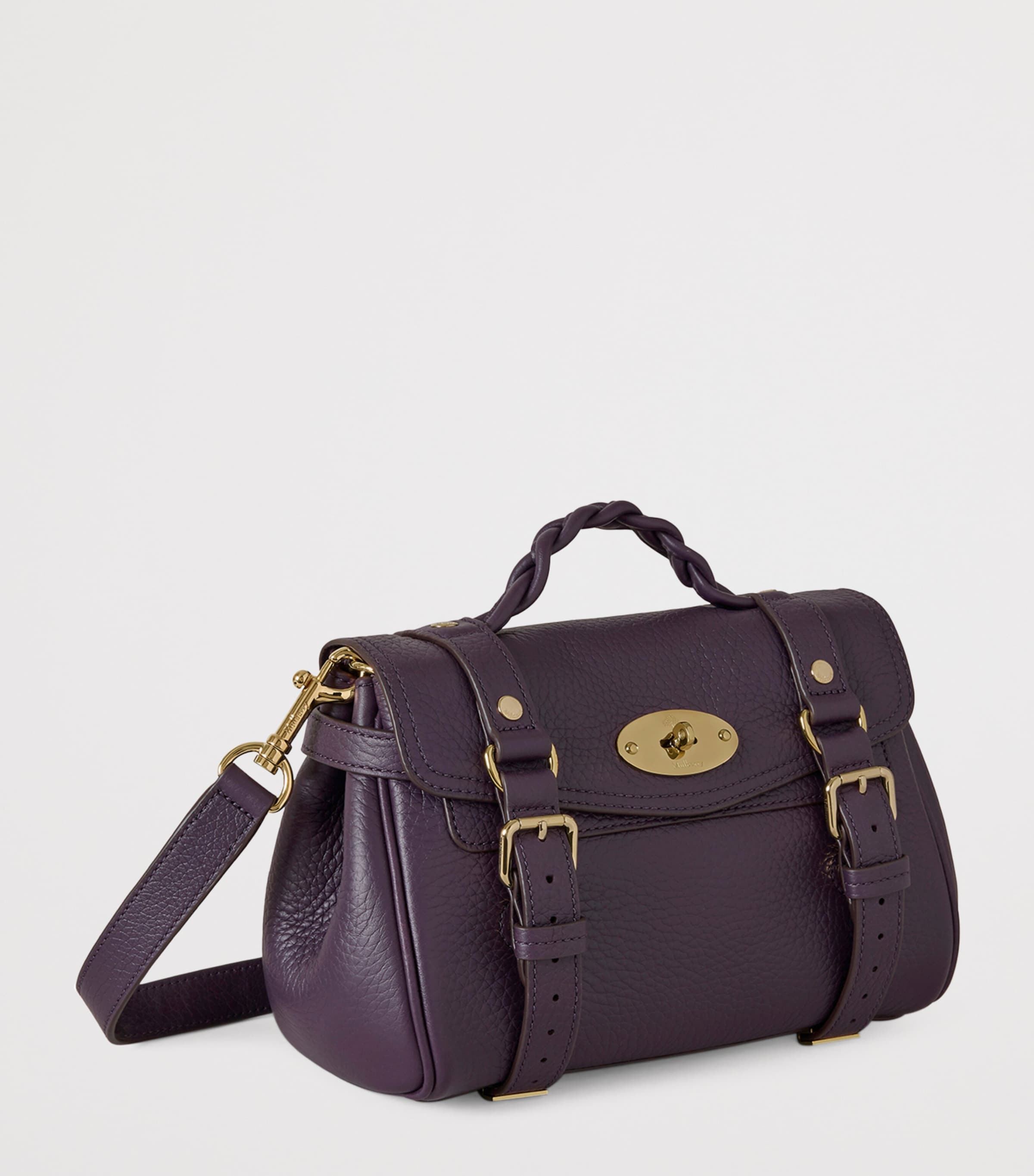 Mini Leather Alexa Cross-Body Bag DEEP AUBERGINE Image 3