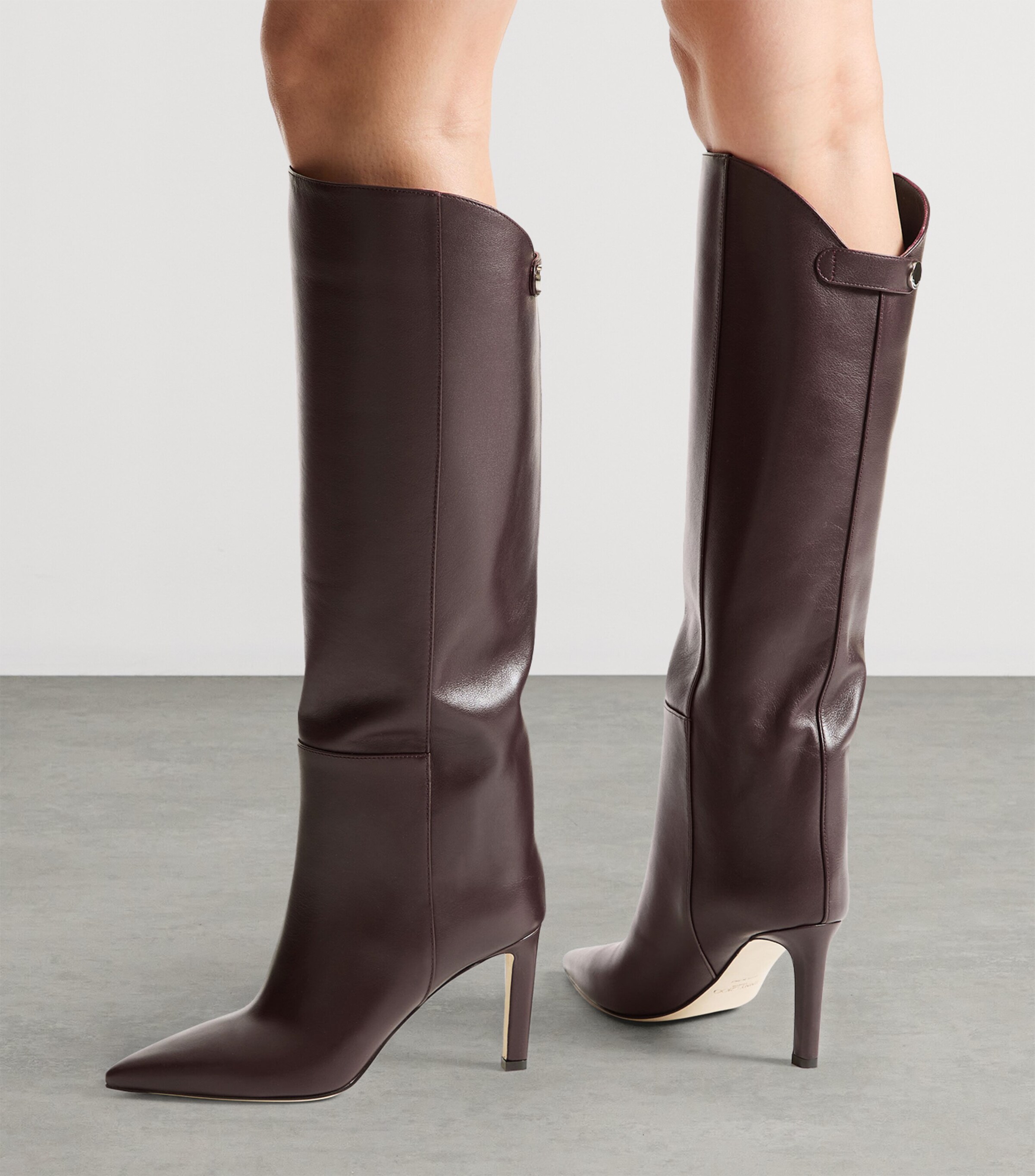 Jimmy Choo Alizze 85 Leather Knee-High Boots Deep Merlot Image 2