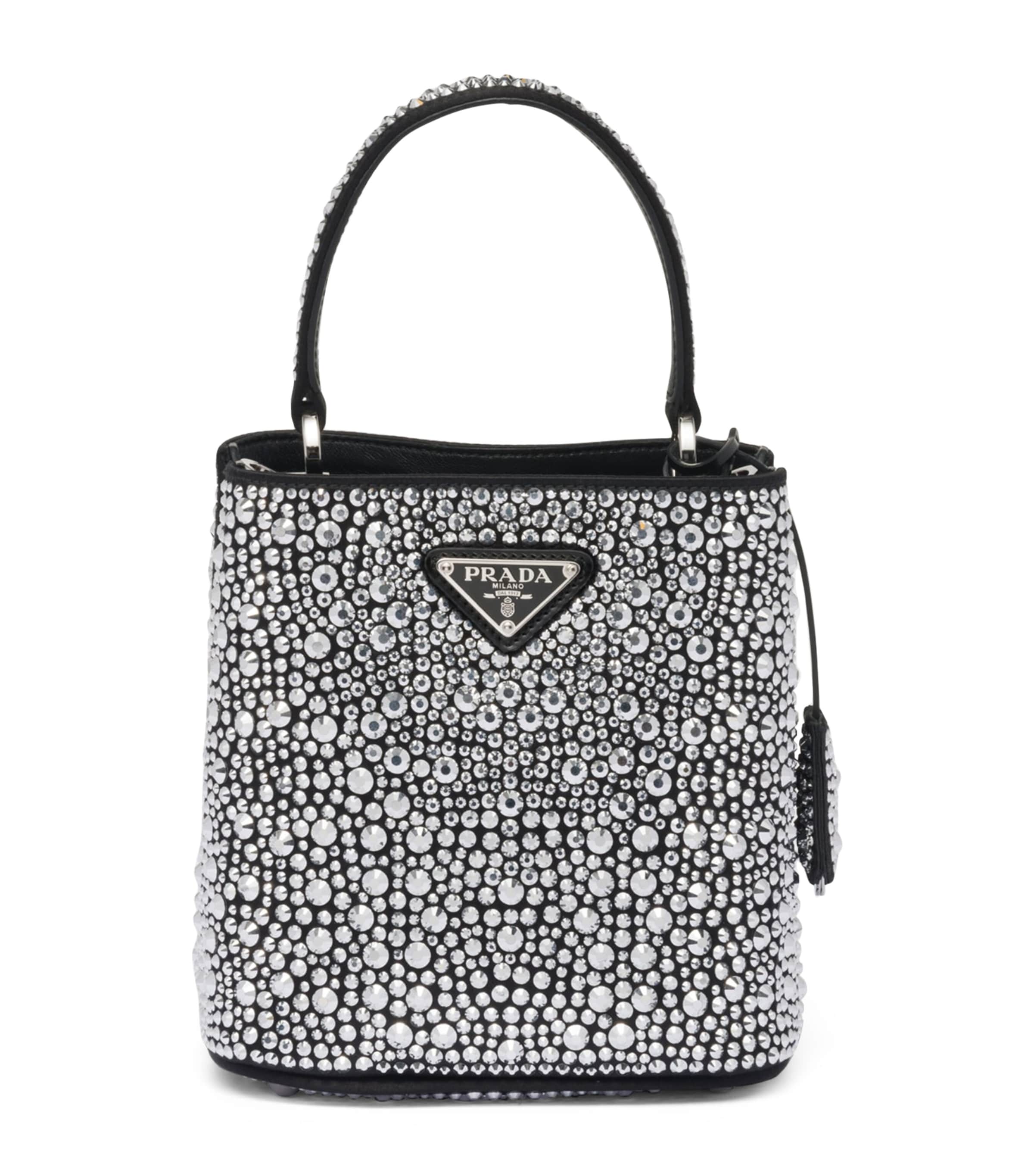 Prada Satin Embellished Panier Shoulder Bag Image 1