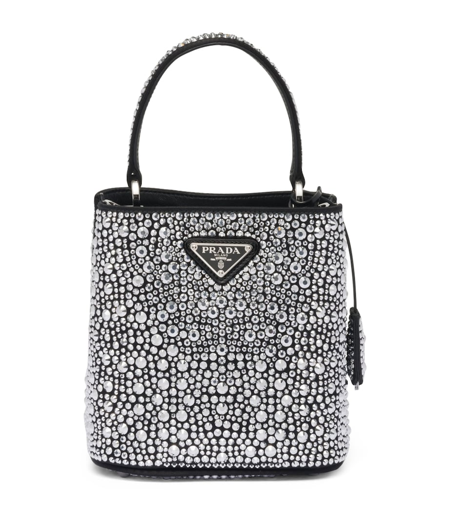 Prada Satin Embellished Panier Shoulder Bag Image 1