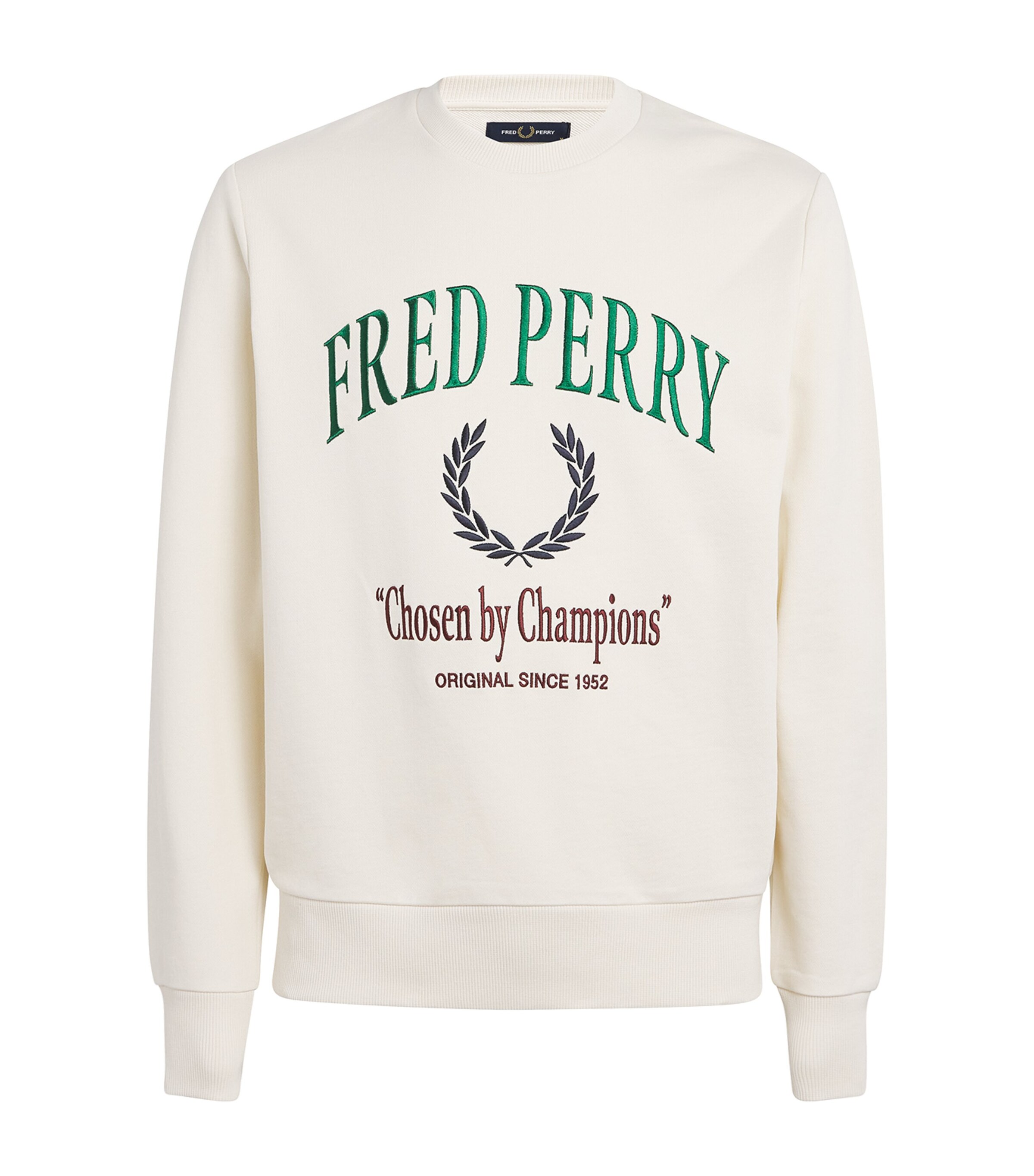 Cotton Embroidered Sweatshirt 560-ECRU Image 1