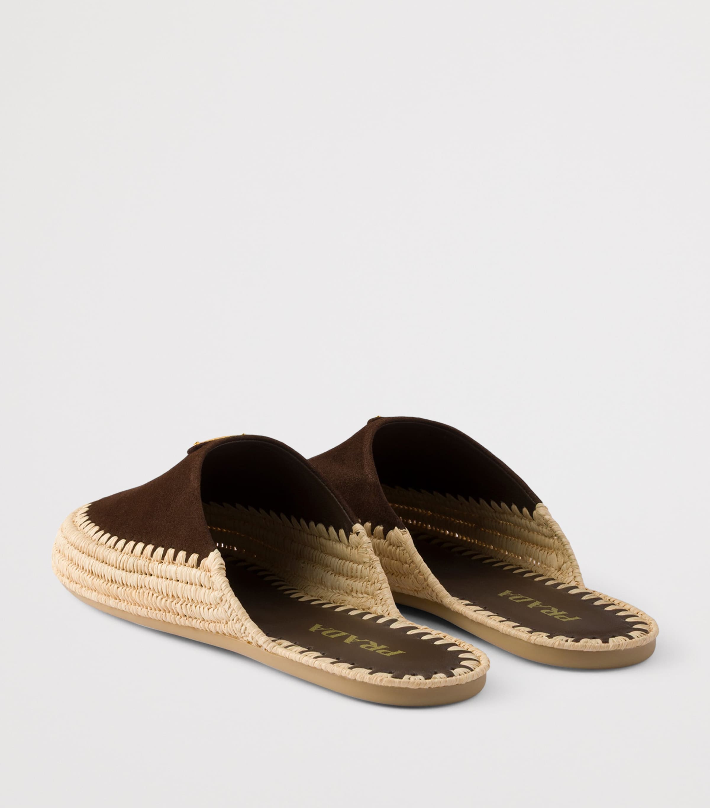Prada Suede Triangle Mules Image 4