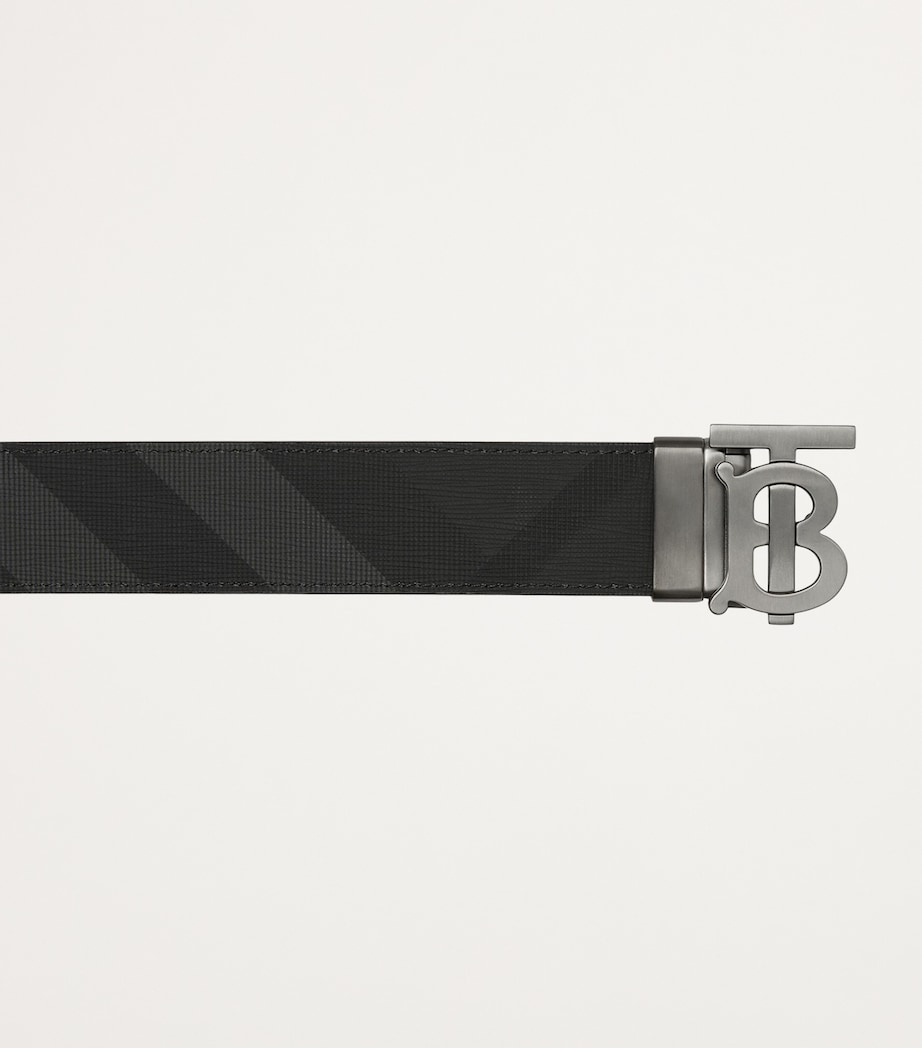 Leather Check Reversible Belt CHARCOAL/GRAPHITE Image 2