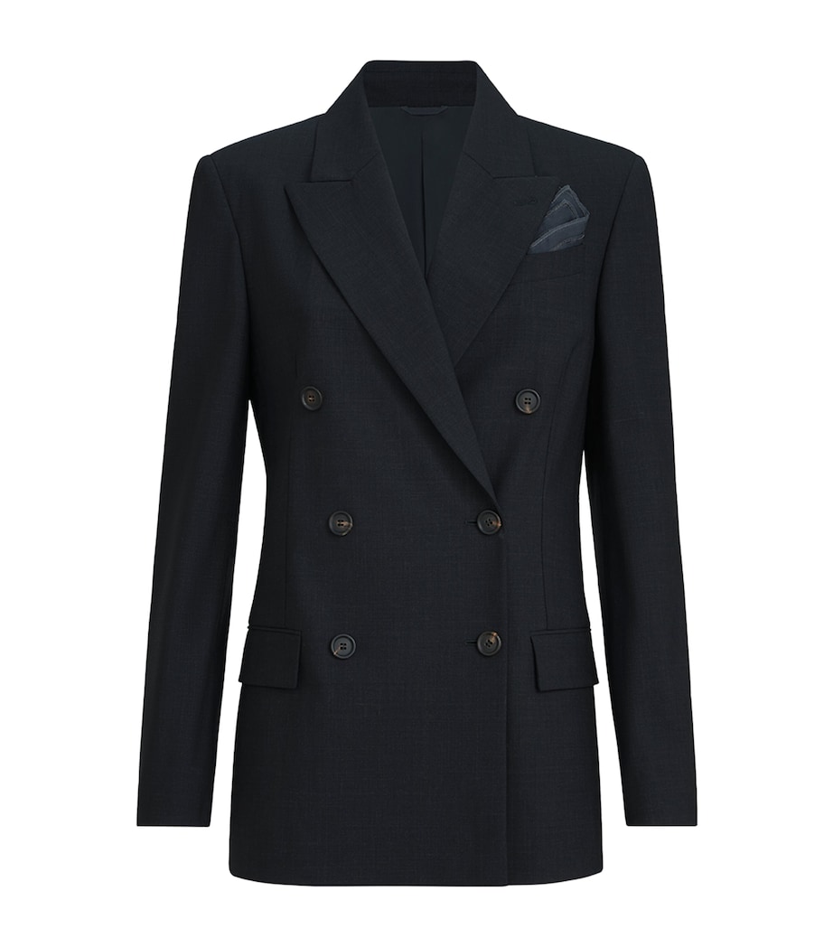Brunello Cucinelli Womens Wool-Blend Double-Breasted Jacket Image 1