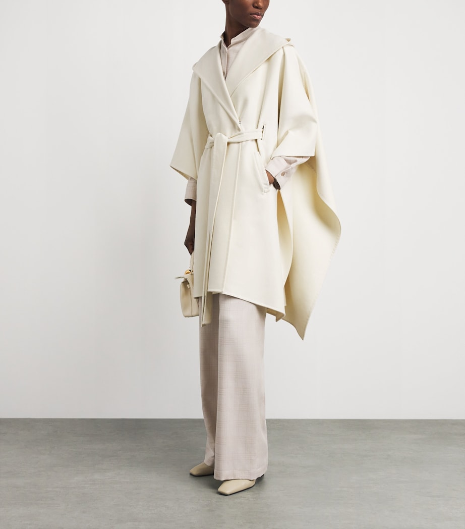 Colombo Womens Kid Wool Belted Cape Light Blue Image 2