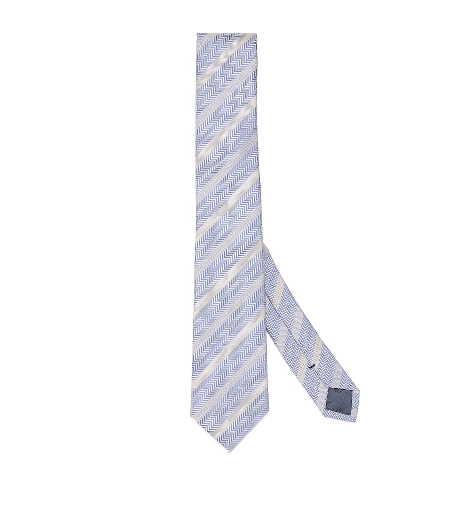 Emporio Armani Silk Jacquard Chevron Tie Image 1