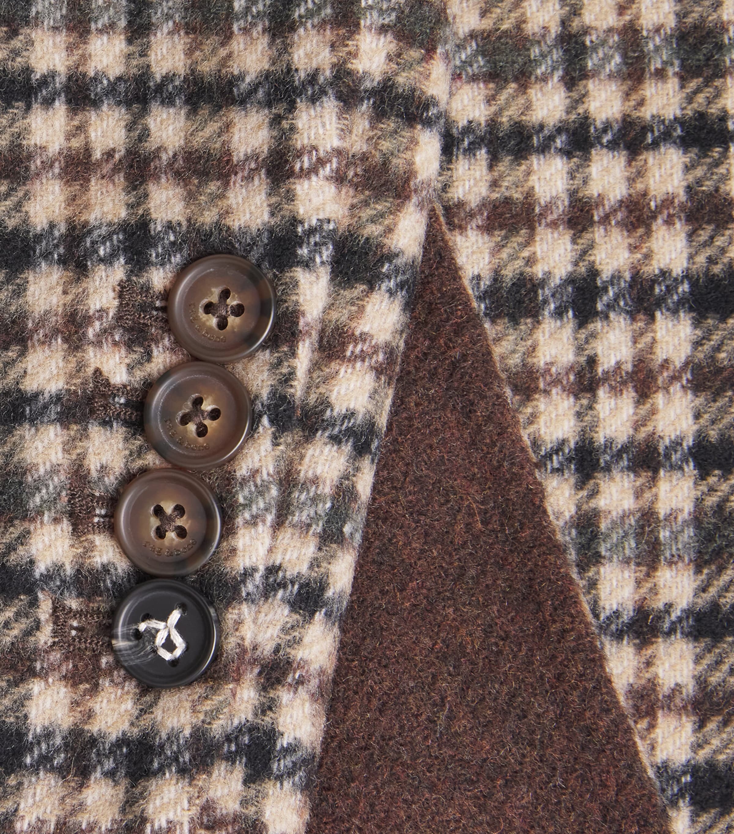 Rag & Bone Womens Wool-Blend Vasso Check Coat Multipld Image 6