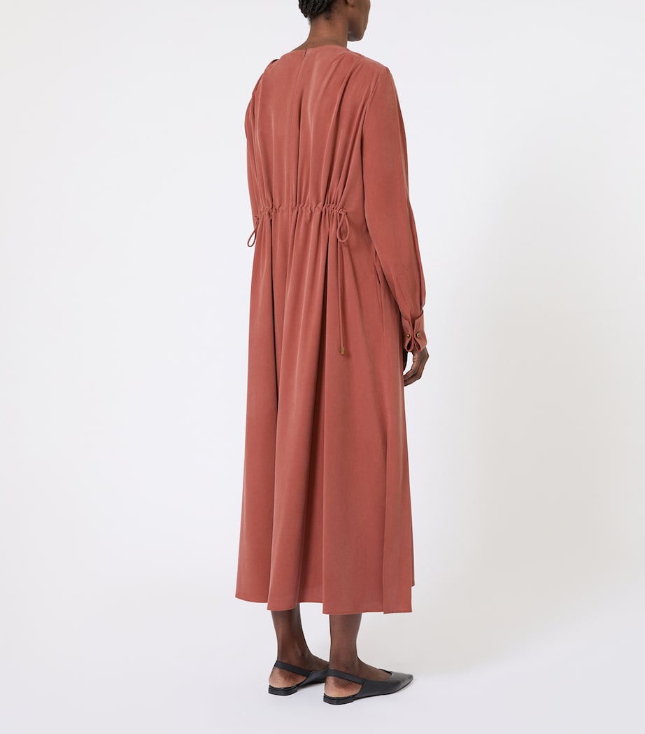 Silk Midi Dress TERRA COTTA Image 3
