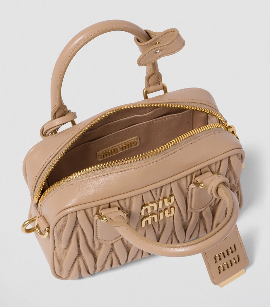 Small Matelassé Leather Arcadie Top-Handle Bag F0036 Image 7