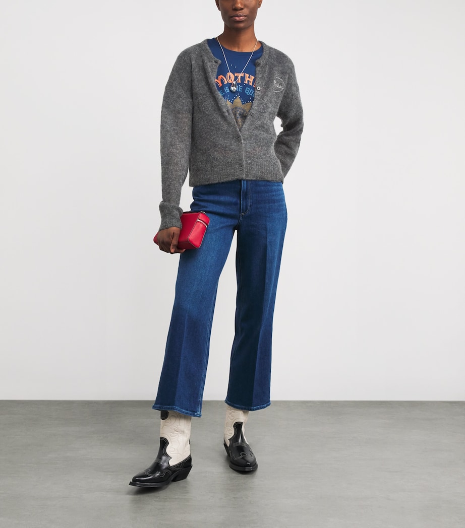 Alpaca-Blend Crop Cardigan GRY-GREY GRY Image 2