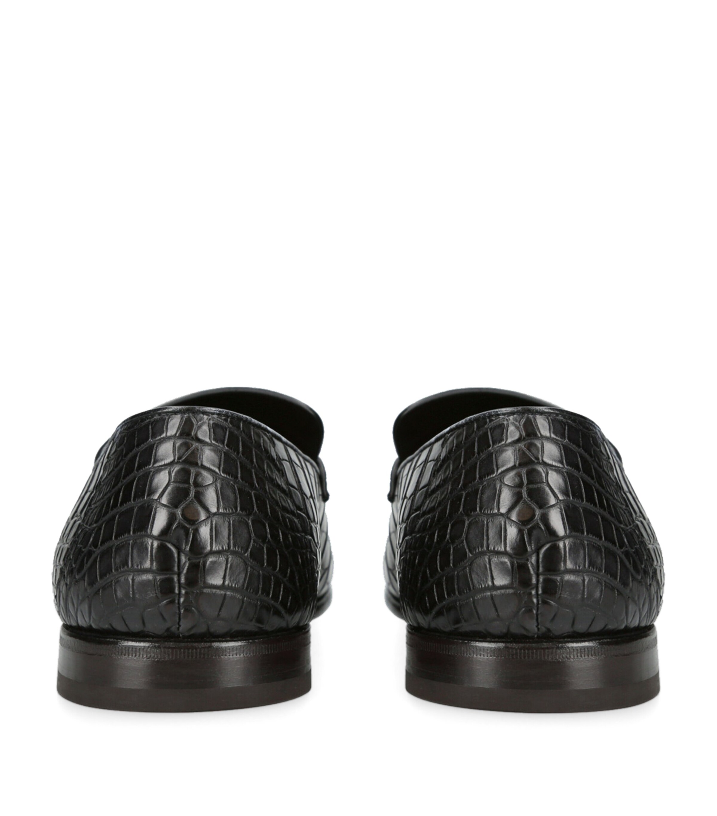 Crocodile Leather L'Asola Loafers BLACK Image 2