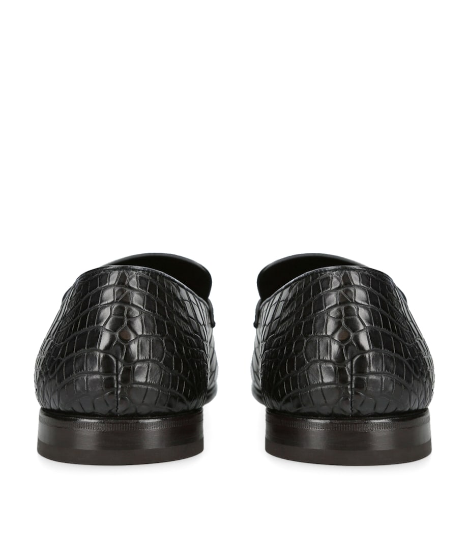 Crocodile Leather L'Asola Loafers BLACK Image 2