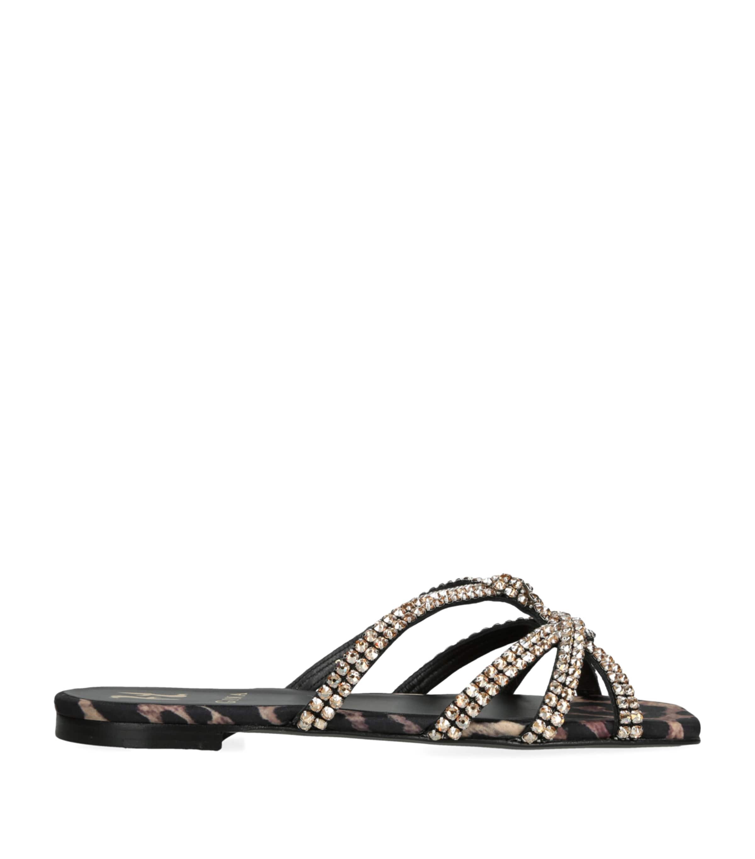 Gina Crystal-embellished Paris Flats In Black