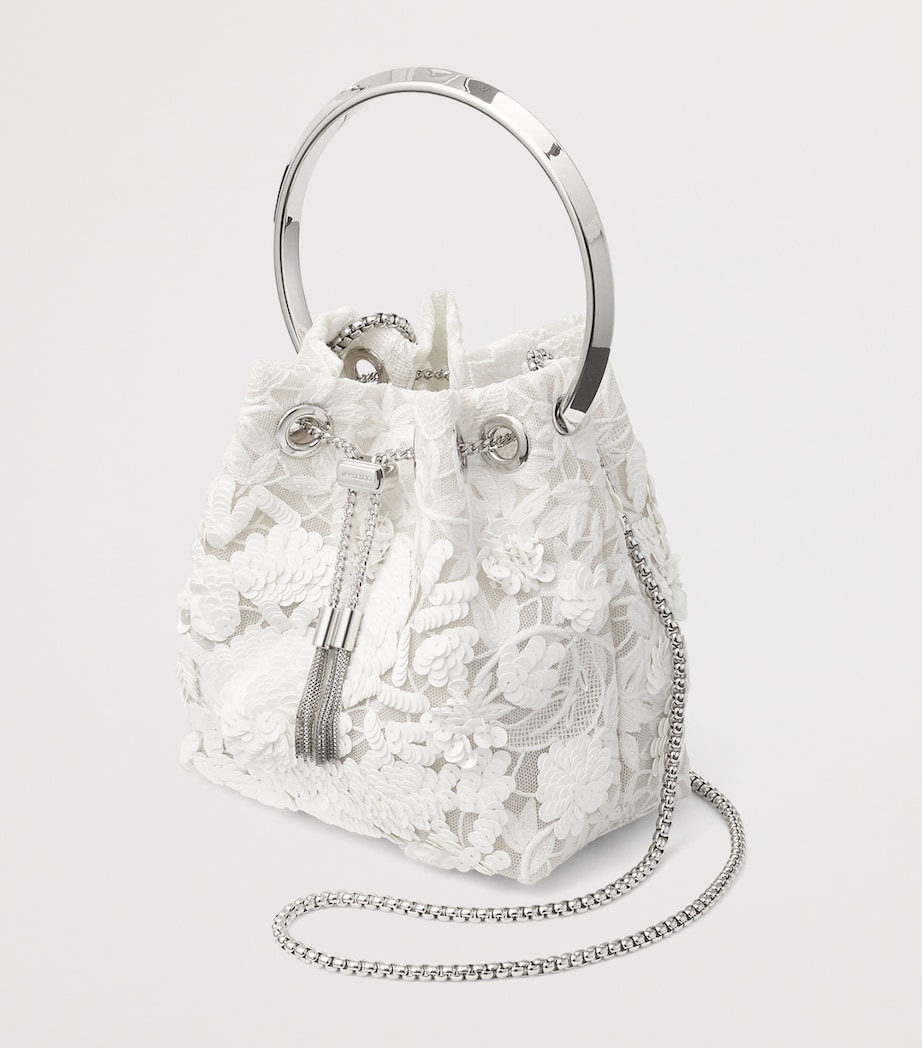 Jimmy Choo Embellished Lace Bon Bon Top-Handle Bag Ivory/silver Image 3