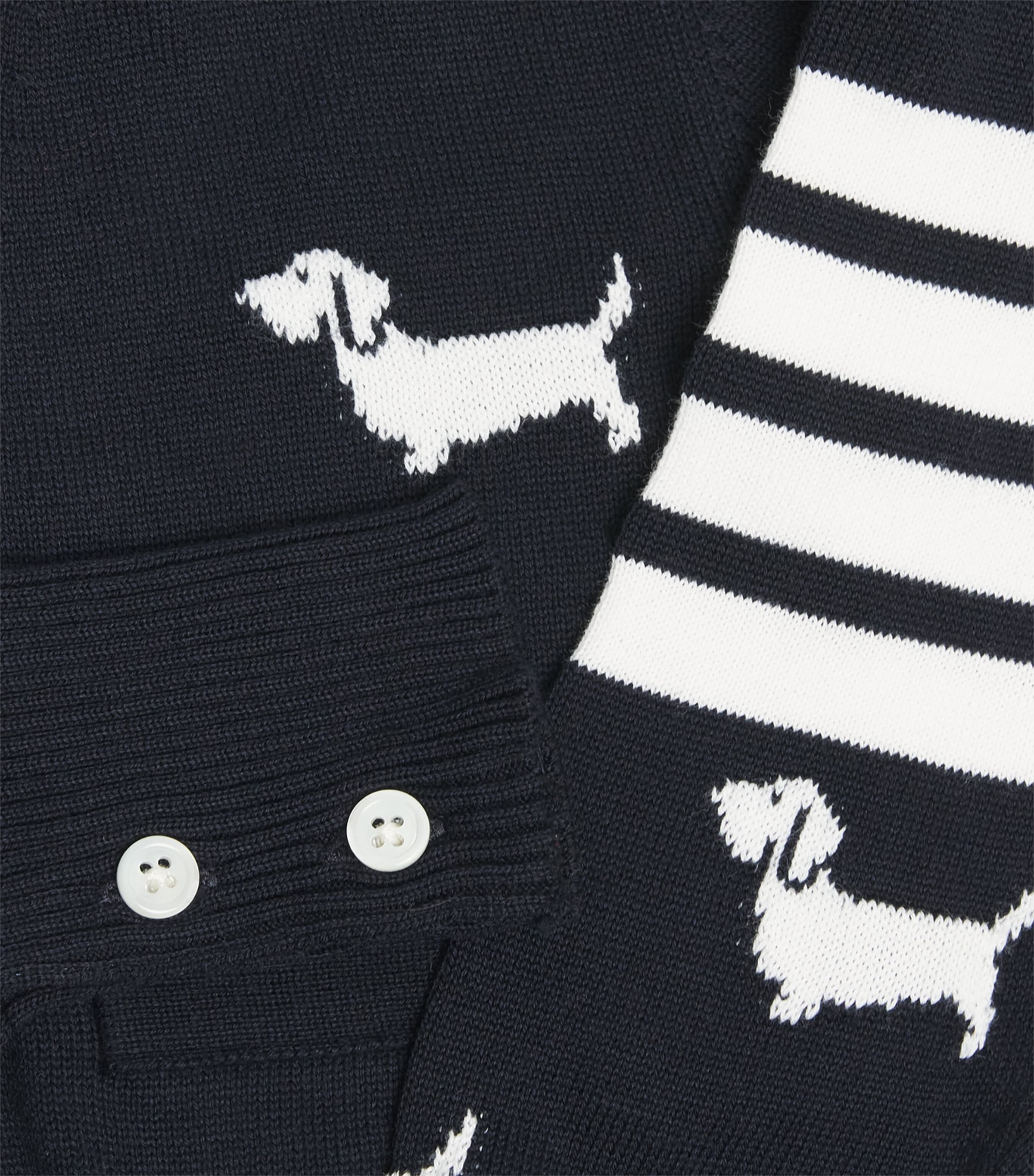 Thom Browne Kids Navy Cotton Dog Cardigan (2-12 Years) | Harrods HK