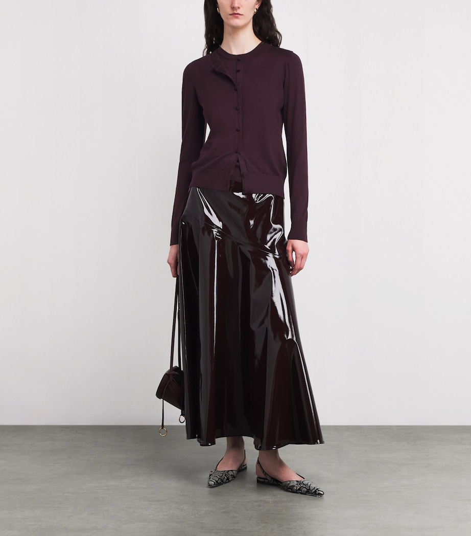 Cashmere-Silk Worth Cardigan AUBERGINE Image 2