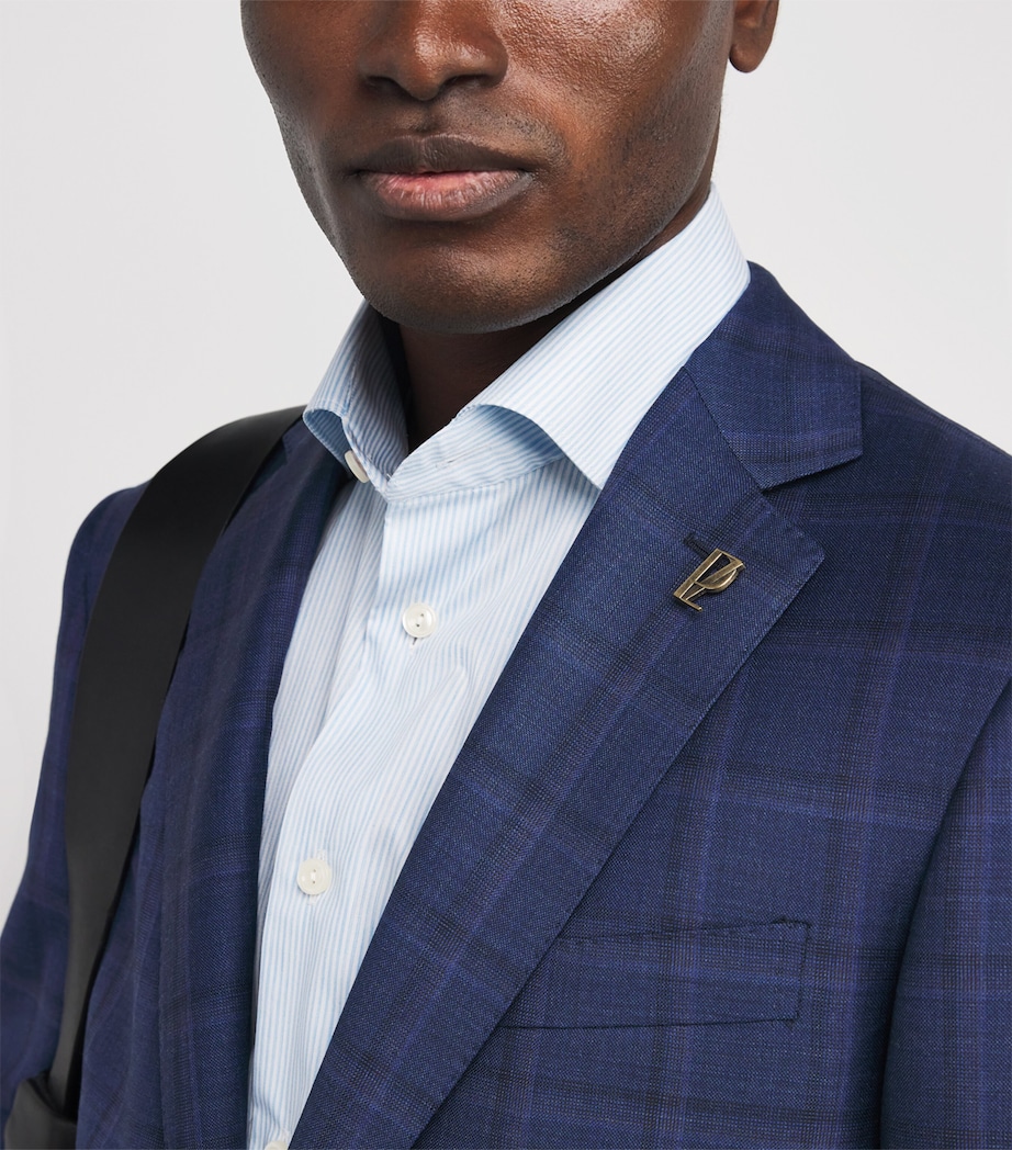 Wool Check Blazer 01 BLUE NAVY Image 6