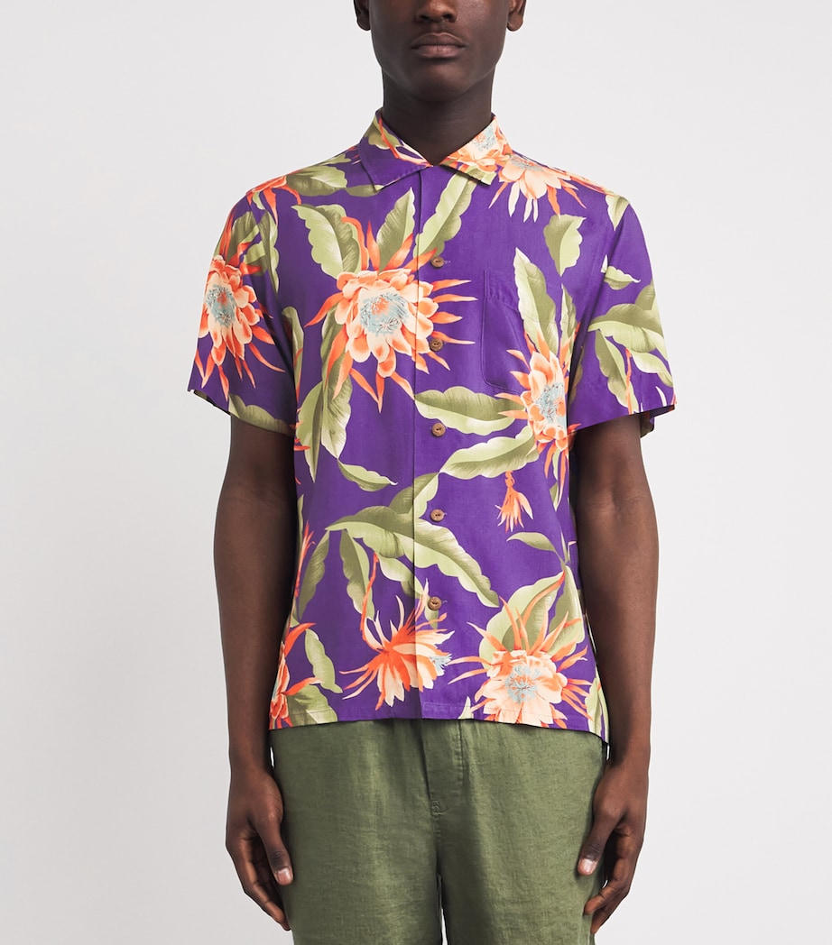Polo Ralph Lauren Mens Palm Print Short-Sleeve Shirt Prpl Sthfc Flrl Image 4