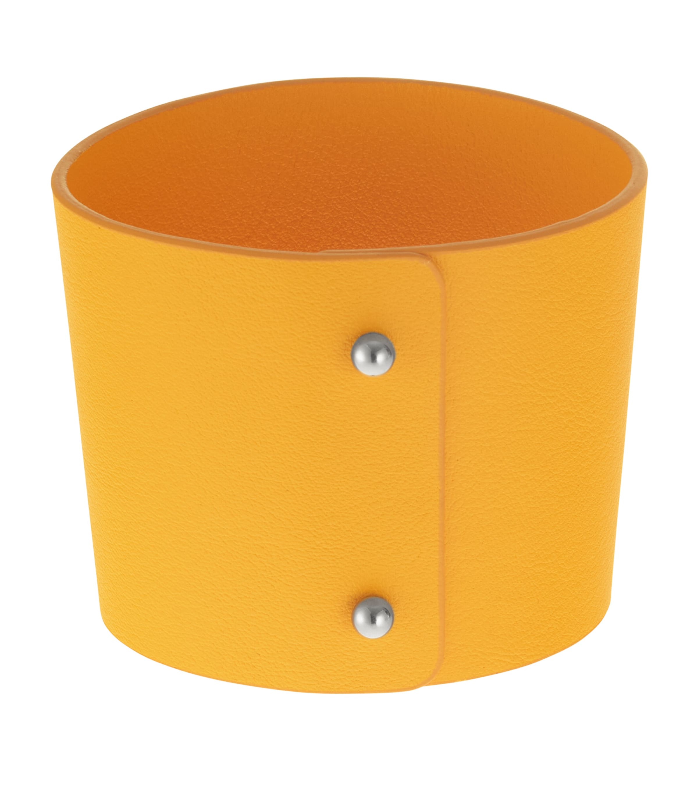 Christofle Leather Objets Miroir Coffee Cup Ring Yellow Image 4