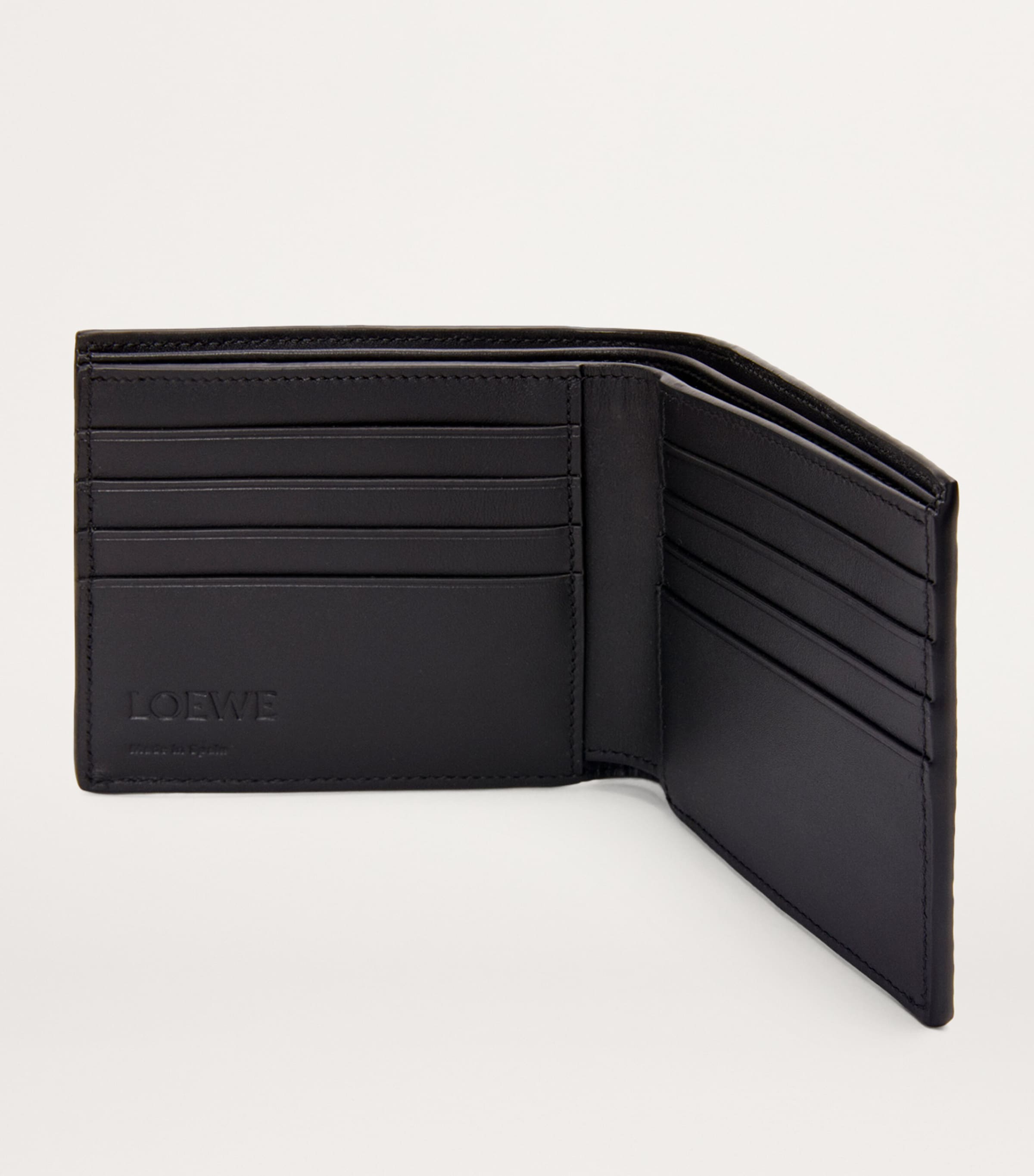 Textured Leather Bifold Wallet BLACK Image 3