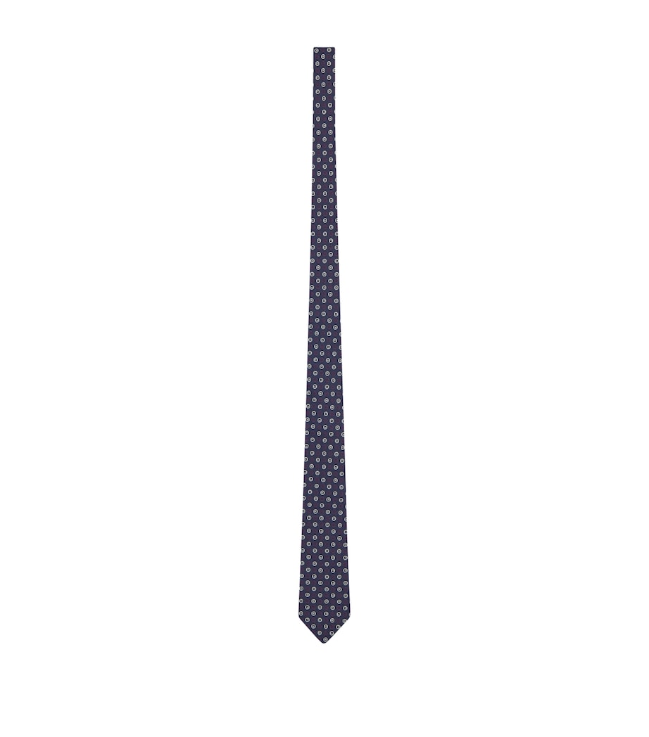 Saint Laurent Silk Circle Motif Tie Image 1