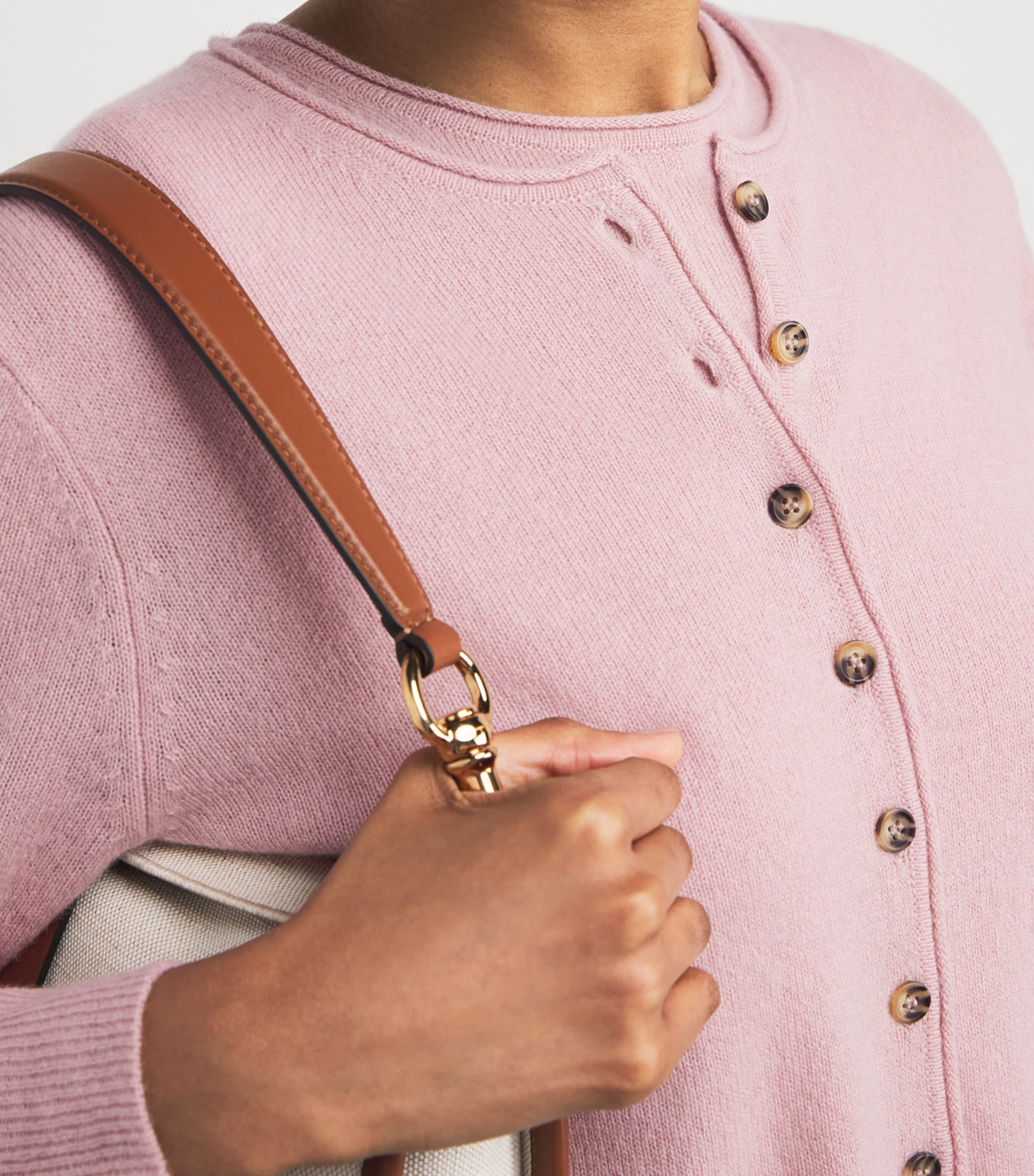 Cashmere Cardigan SMOKE PINK Image 6