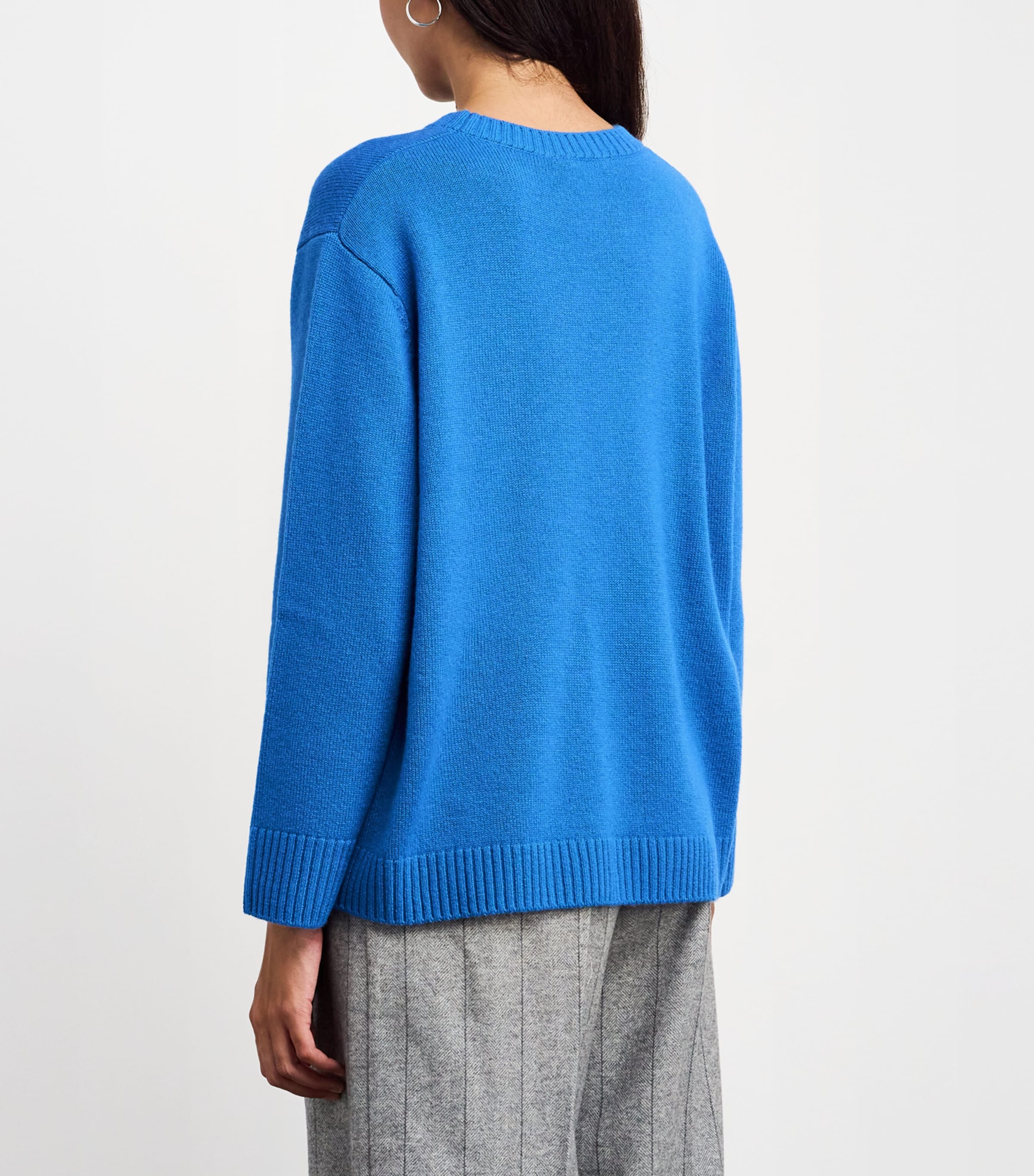 Wool-Cashmere Crew-Neck Sweater ELECTRIC BLUE Image 4