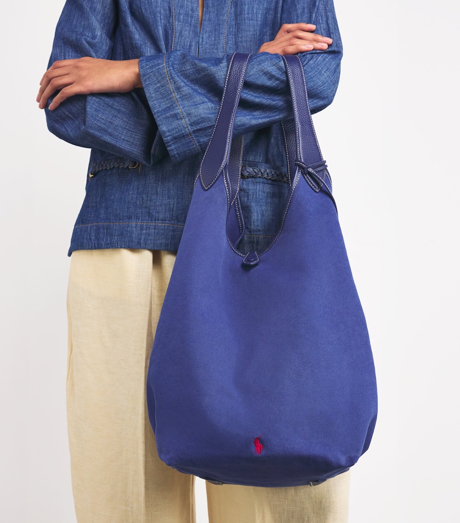 Polo Ralph Lauren Large Cotton Polo Play Tote Bag Ink Image 2