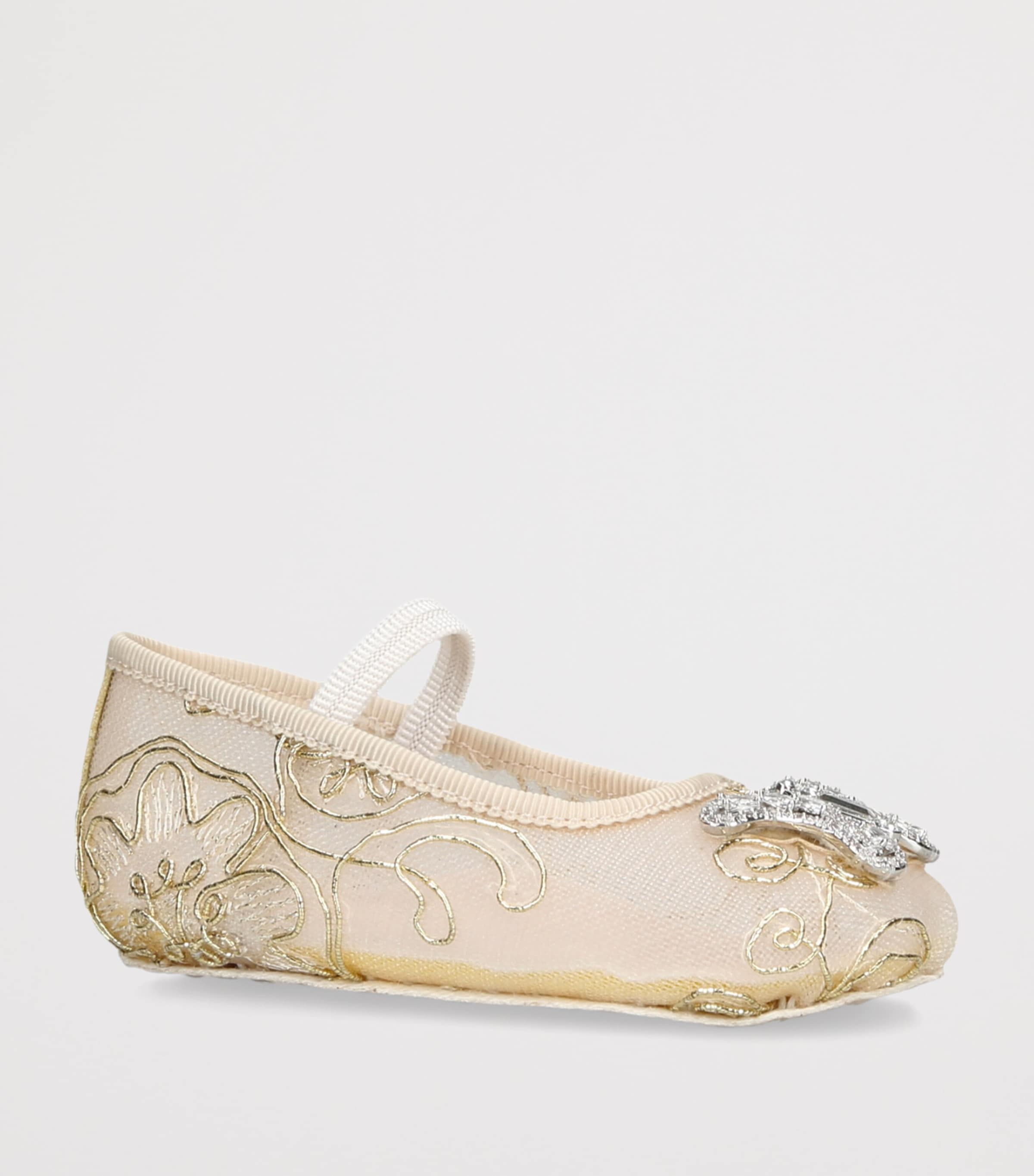 Aruna Seth Lace Odette Ballet Flats Gold Image 2