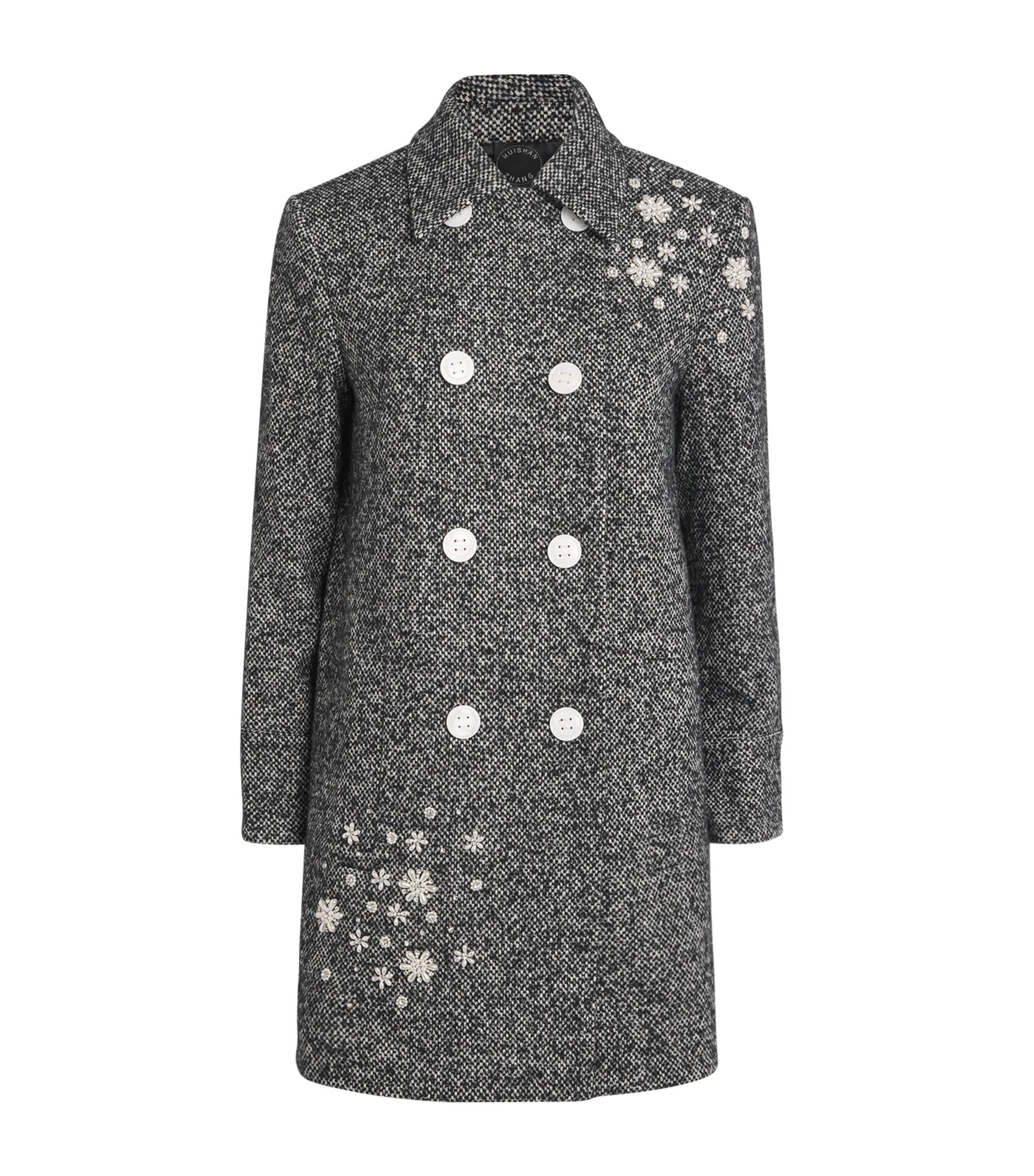 Huishan Zhang Wool-silk Embellished Elara Coat In Multi