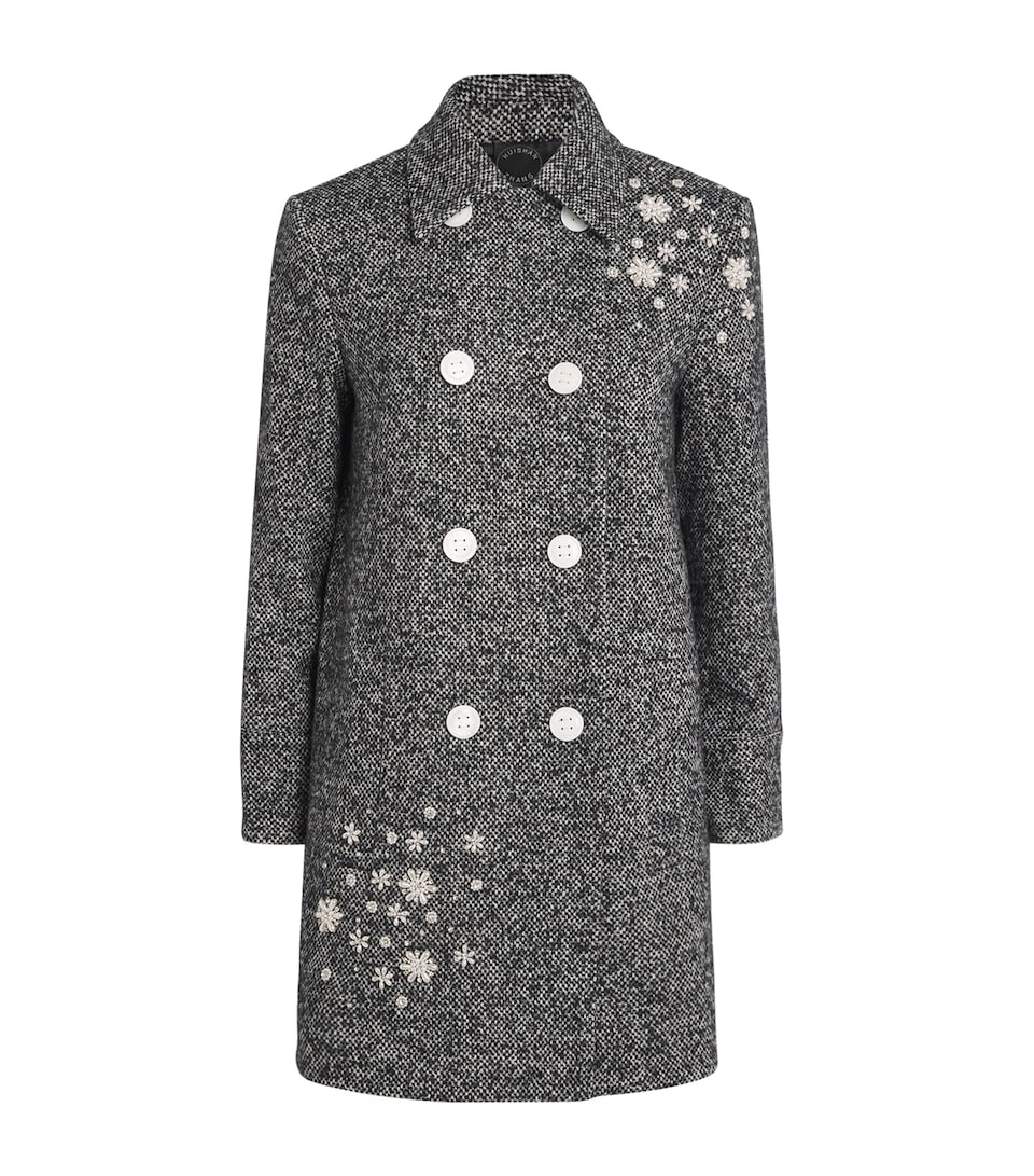 Wool-Silk Embellished Elara Coat