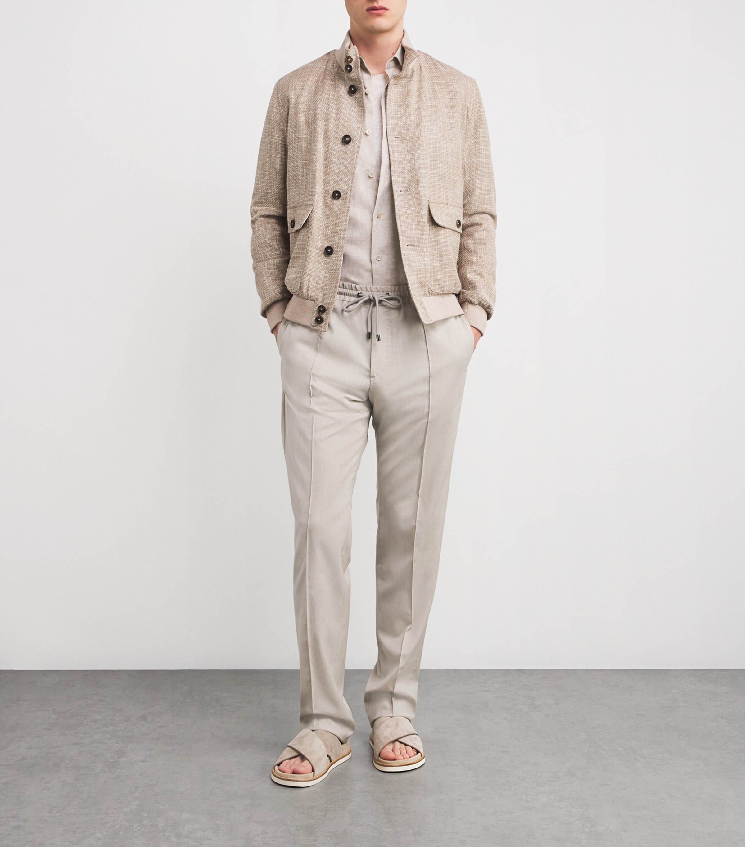 Wool-Blend Bomber Jacket NATURAL 6C125 001 Image 2