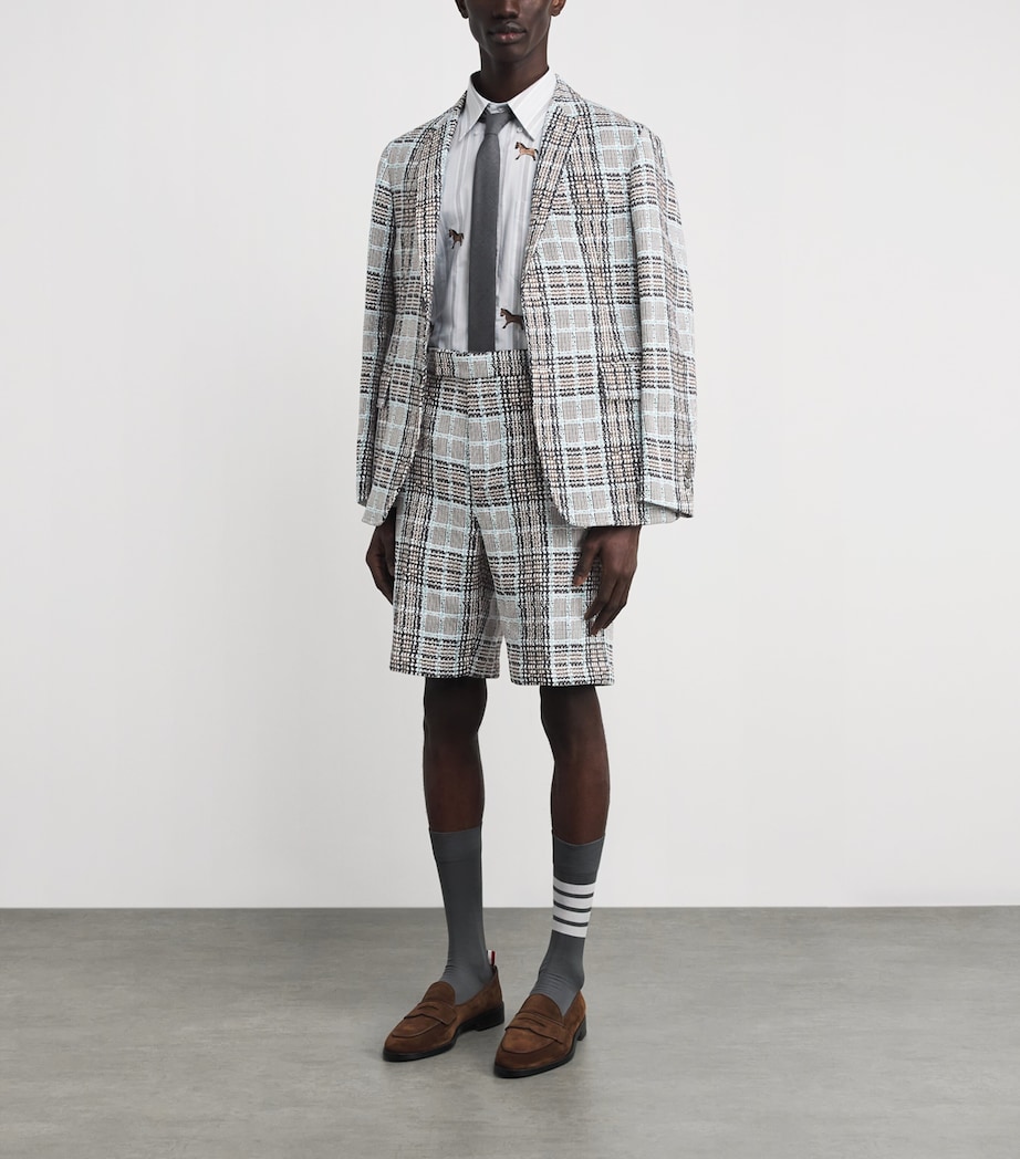 Plaid Straight Chino Shorts LIGHT BLUE Image 2